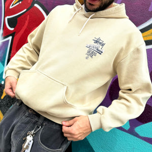 1990'S STUSSY 'OLD SKOOL FLAVOUR' HOODIE - M