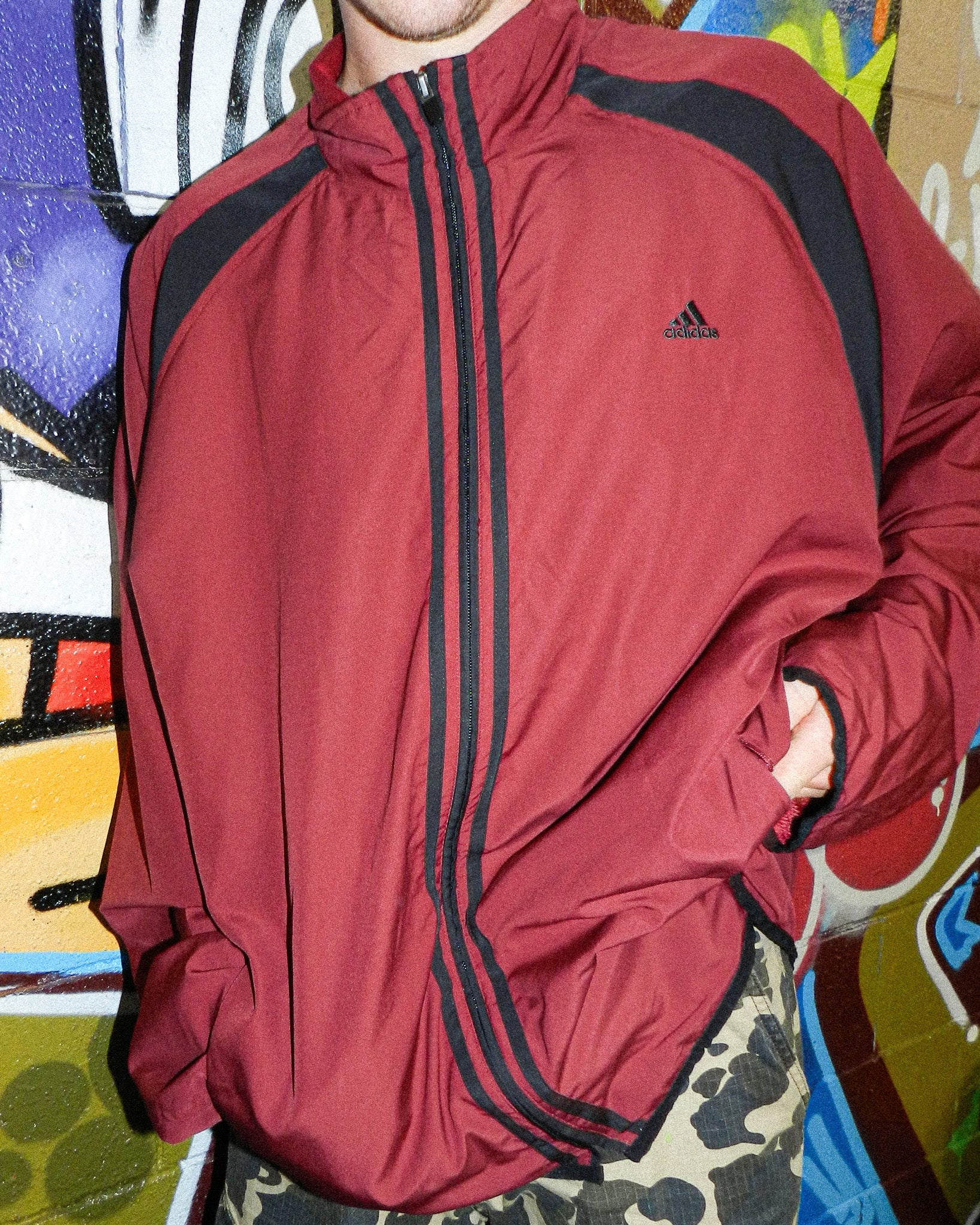 2005 ADIDAS 3-STRIPE SPRAY JACKET - XXL