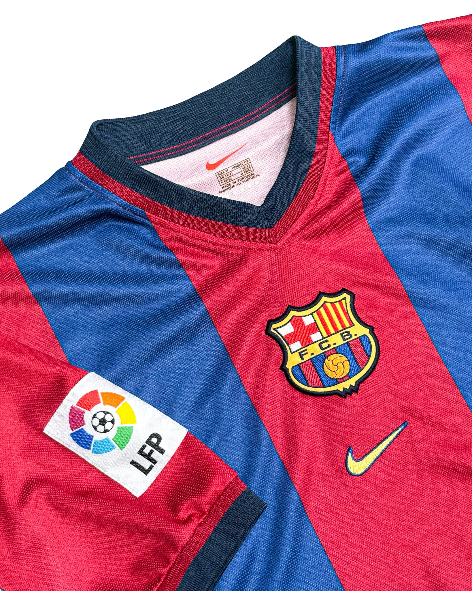 1999 NIKE BARCELONA FC EMBROIDERED JERSEY - M/L