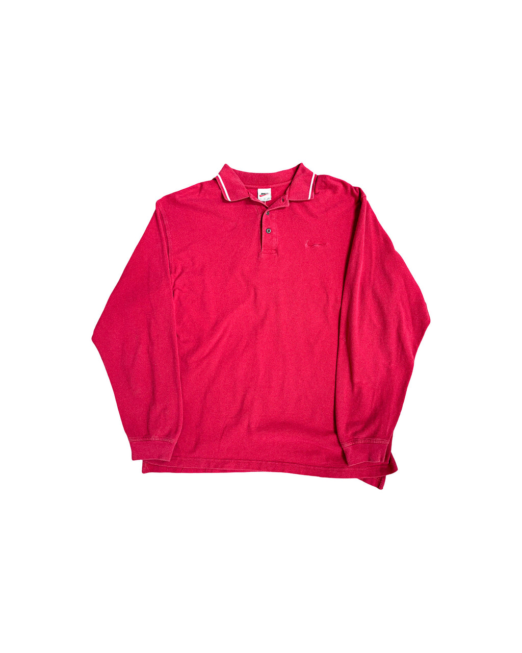 1990'S NIKE LONG SLEEVE EMBROIDERED RUGBY SHIRT - XL