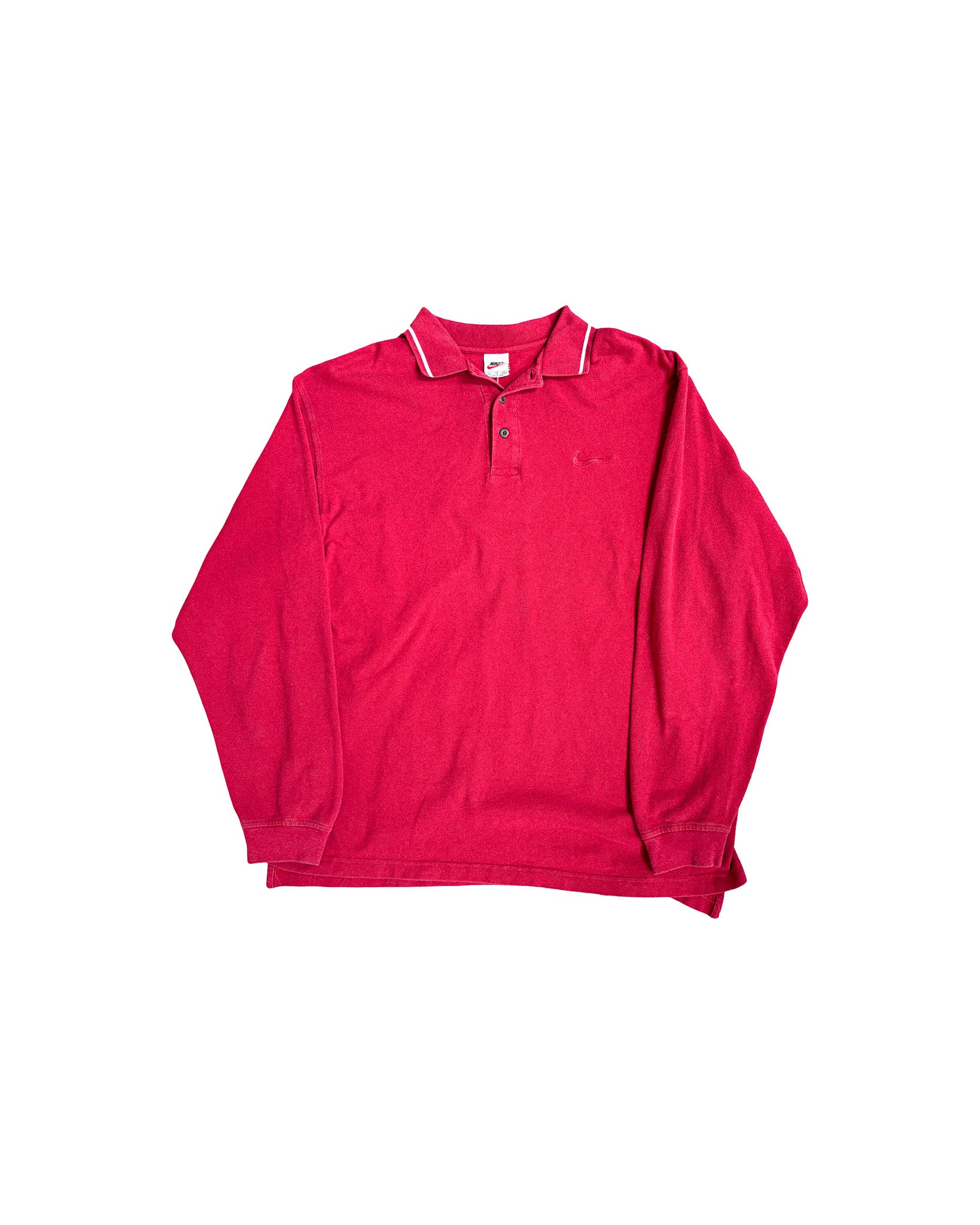 1990'S NIKE LONG SLEEVE EMBROIDERED RUGBY SHIRT - XL