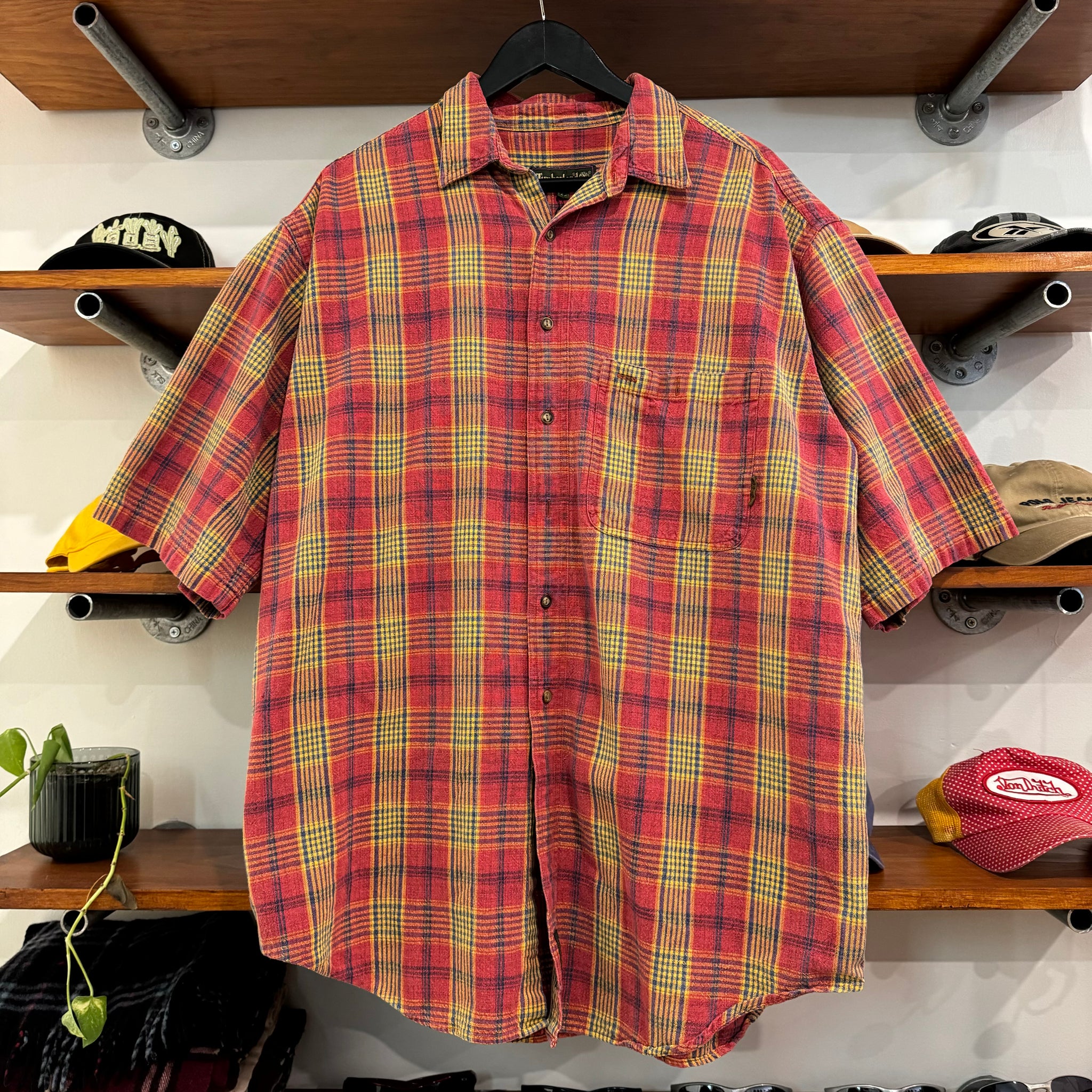 2000'S TIMBERLAND PLAID BUTTON UP - XXL