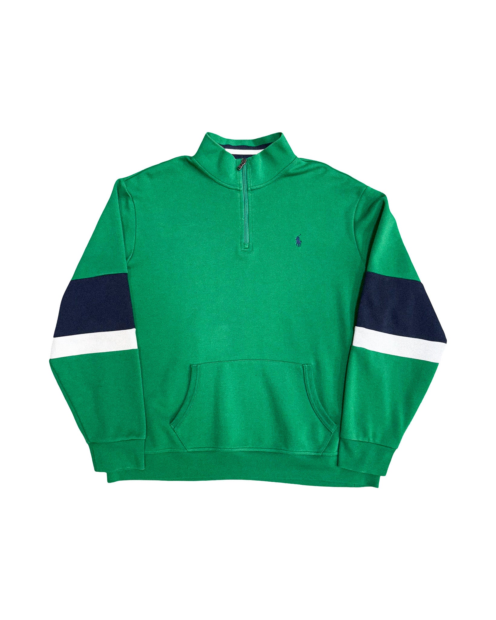 2000'S POLO RALPH LAUREN EMBROIDERED 1/4 ZIP SWEATSHIRT - XXL