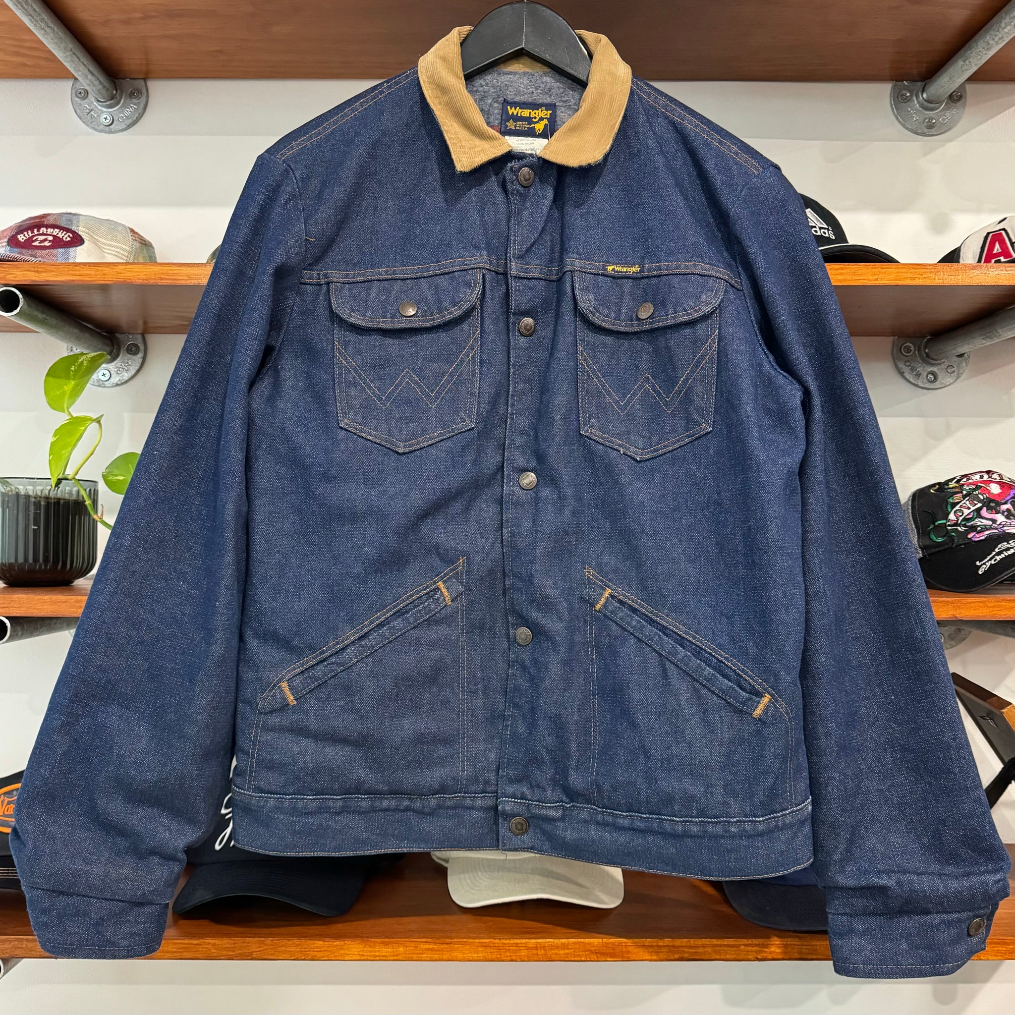 1990'S WRANGLER COTTON LINED DENIM JACKET - M/L