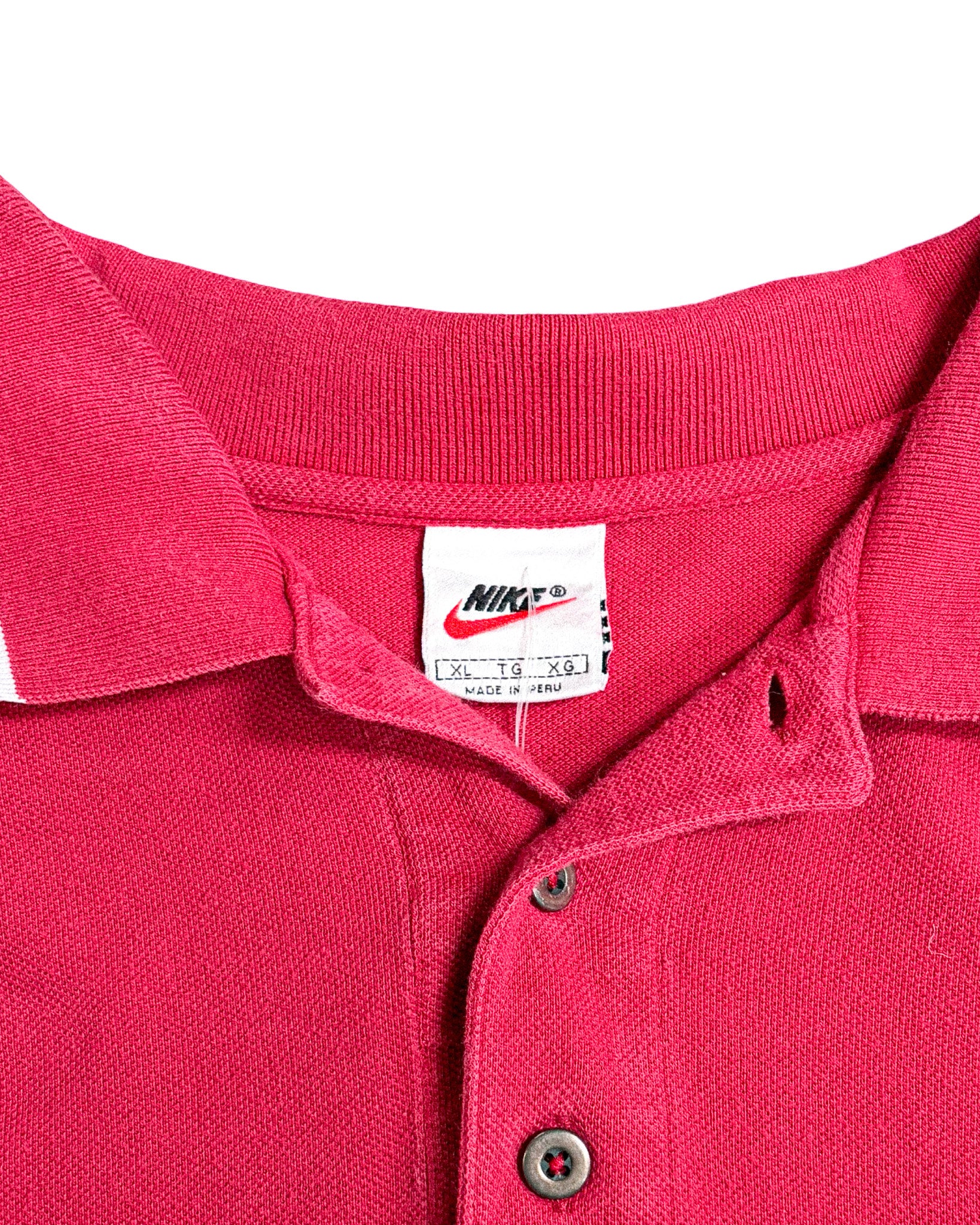 1990'S NIKE LONG SLEEVE EMBROIDERED RUGBY SHIRT - XL