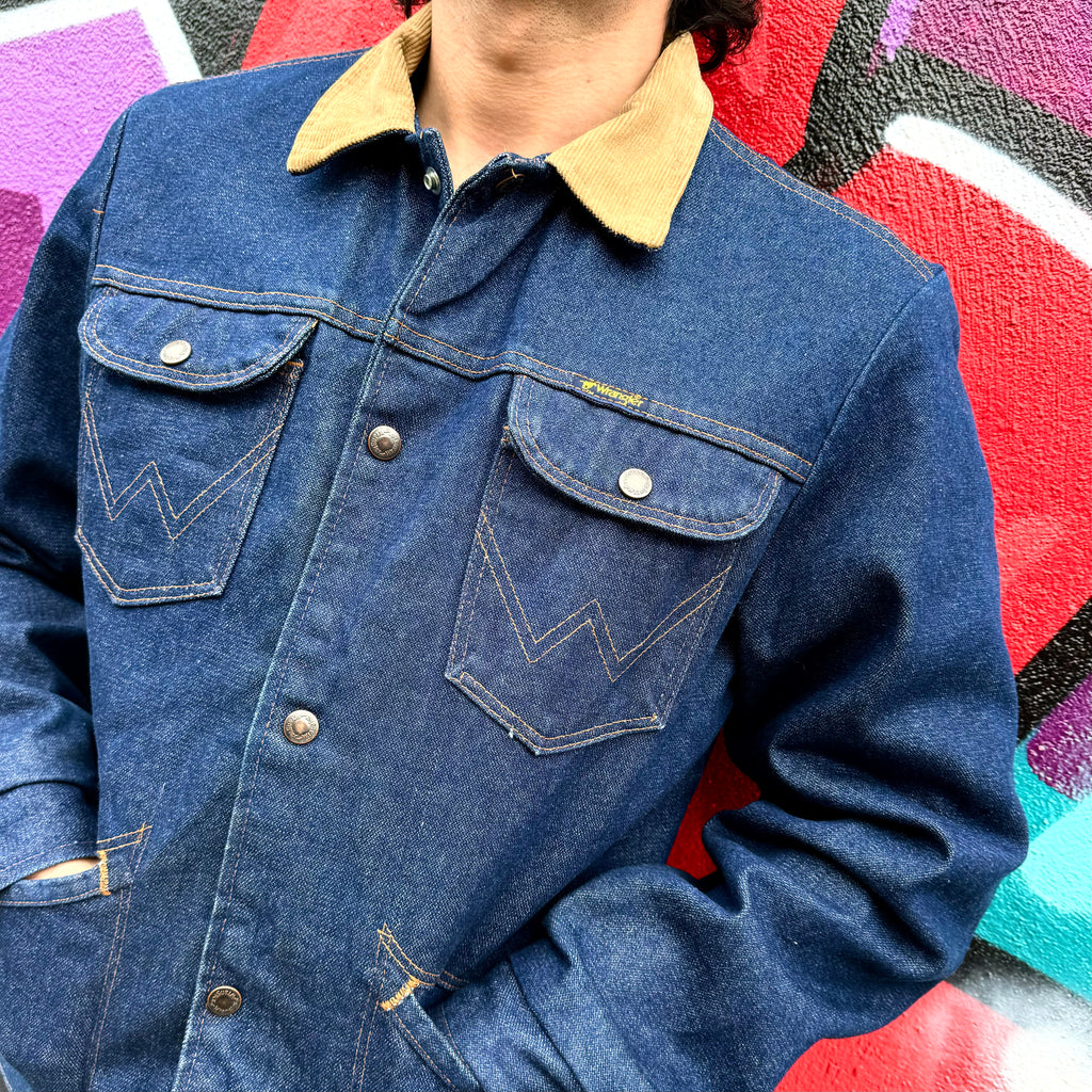 1990'S WRANGLER COTTON LINED DENIM JACKET - M/L