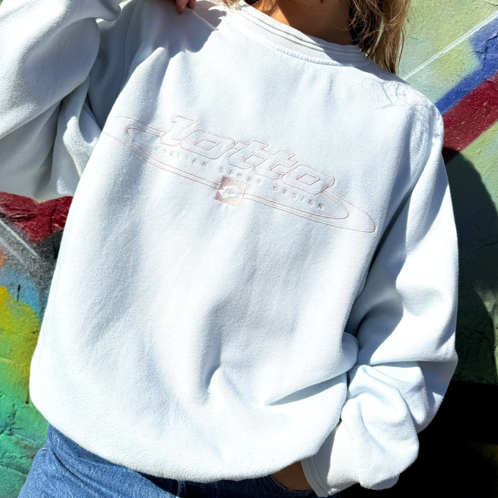 1990'S LOTTO SPORTS EMBROIDERED SWEATSHIRT - M