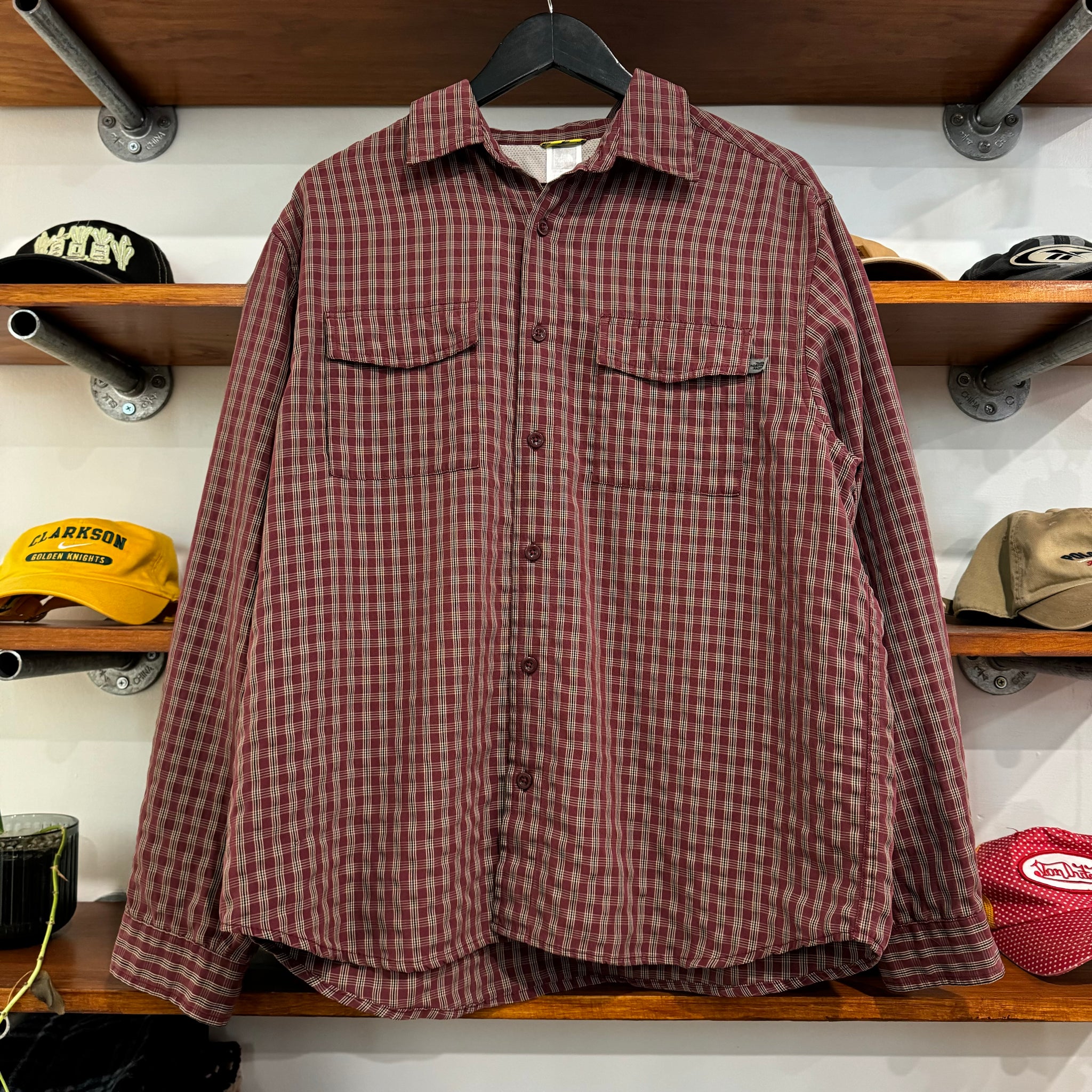 2000'S THE NORTH FACE PLAID BUTTON UP - L/XL