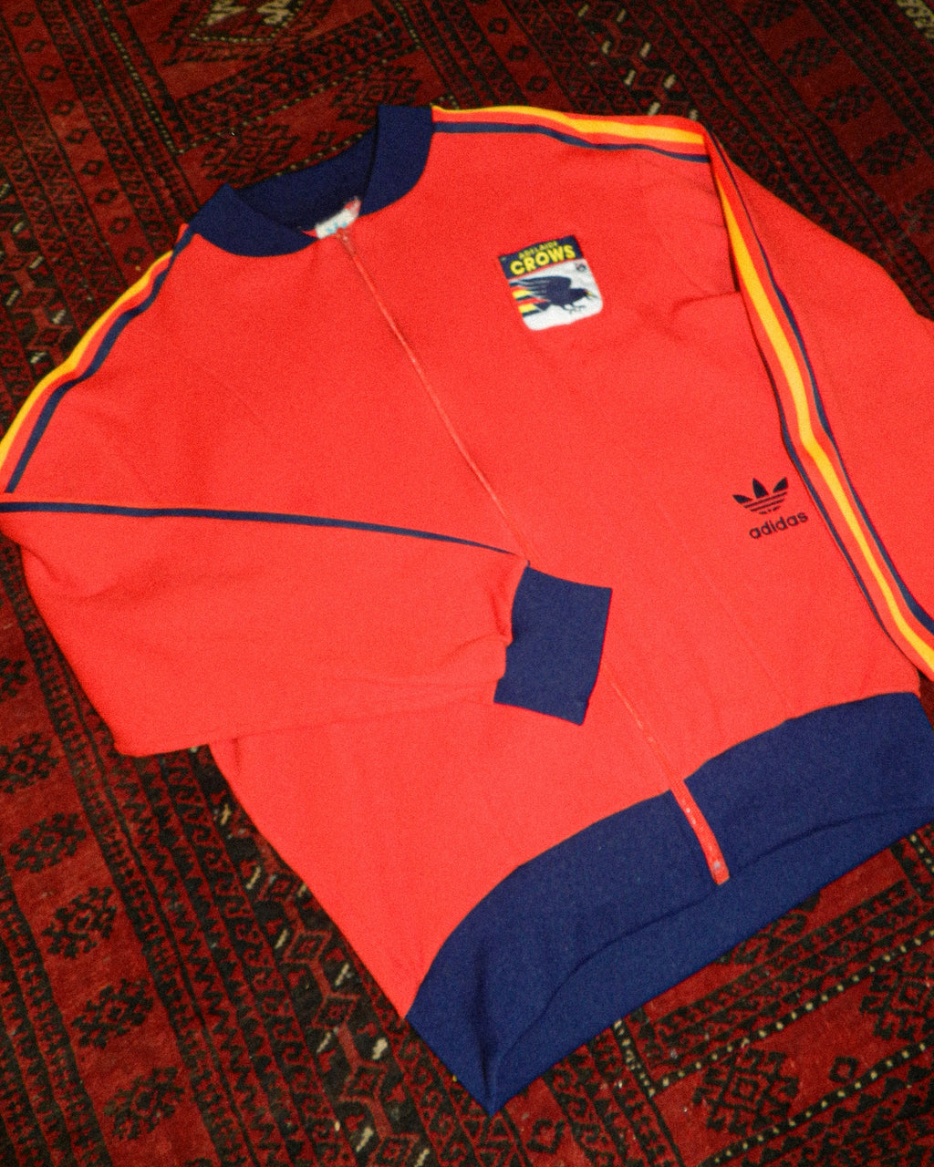1970'S ADIDAS SOUTH AUSTRALIA TRACK JACKET (1990'S ADELAIDE CROWS PATCH) - S/M