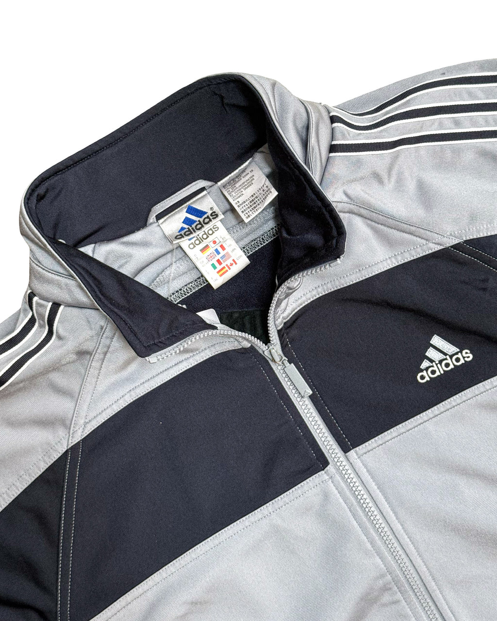 2002 ADIDAS TWO-TONE EMBROIDERED TRACK JACKET - L