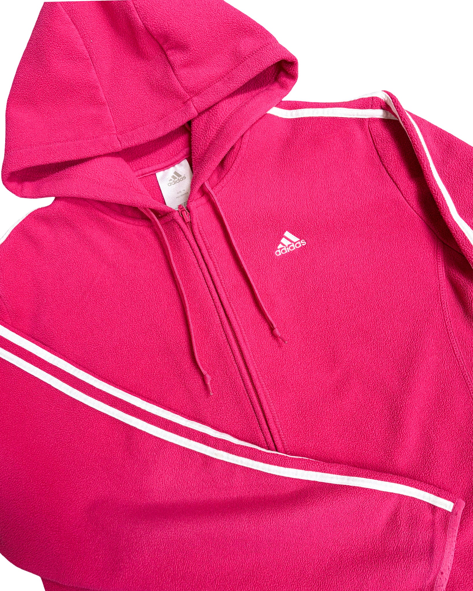 2000'S ADIDAS 3-STRIPE FLEECE ZIP UP JACKET - M/L