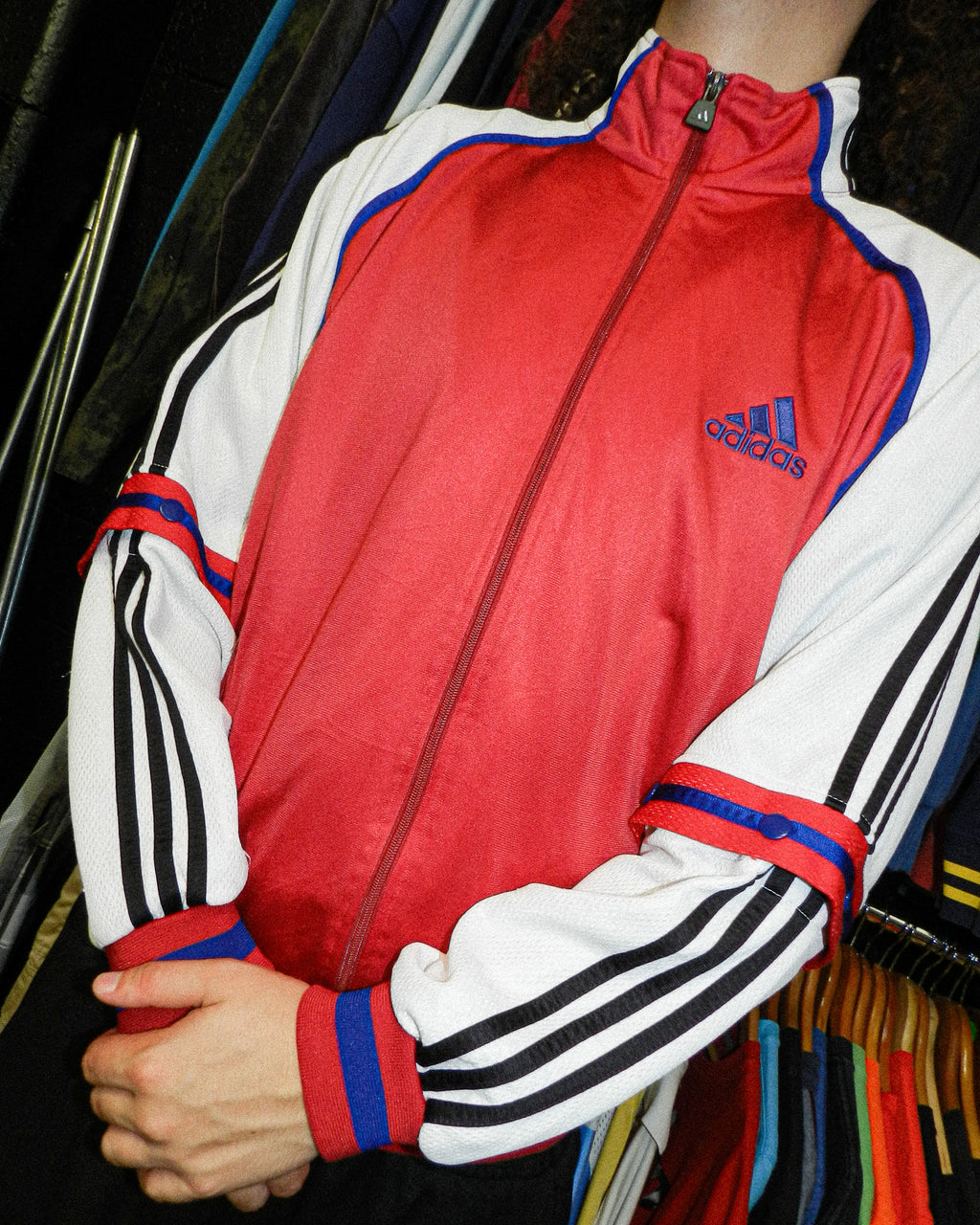 2000'S ADIDAS THREE-TONE TRACK JACKET (REMOVABLE SLEEVES) - M/L