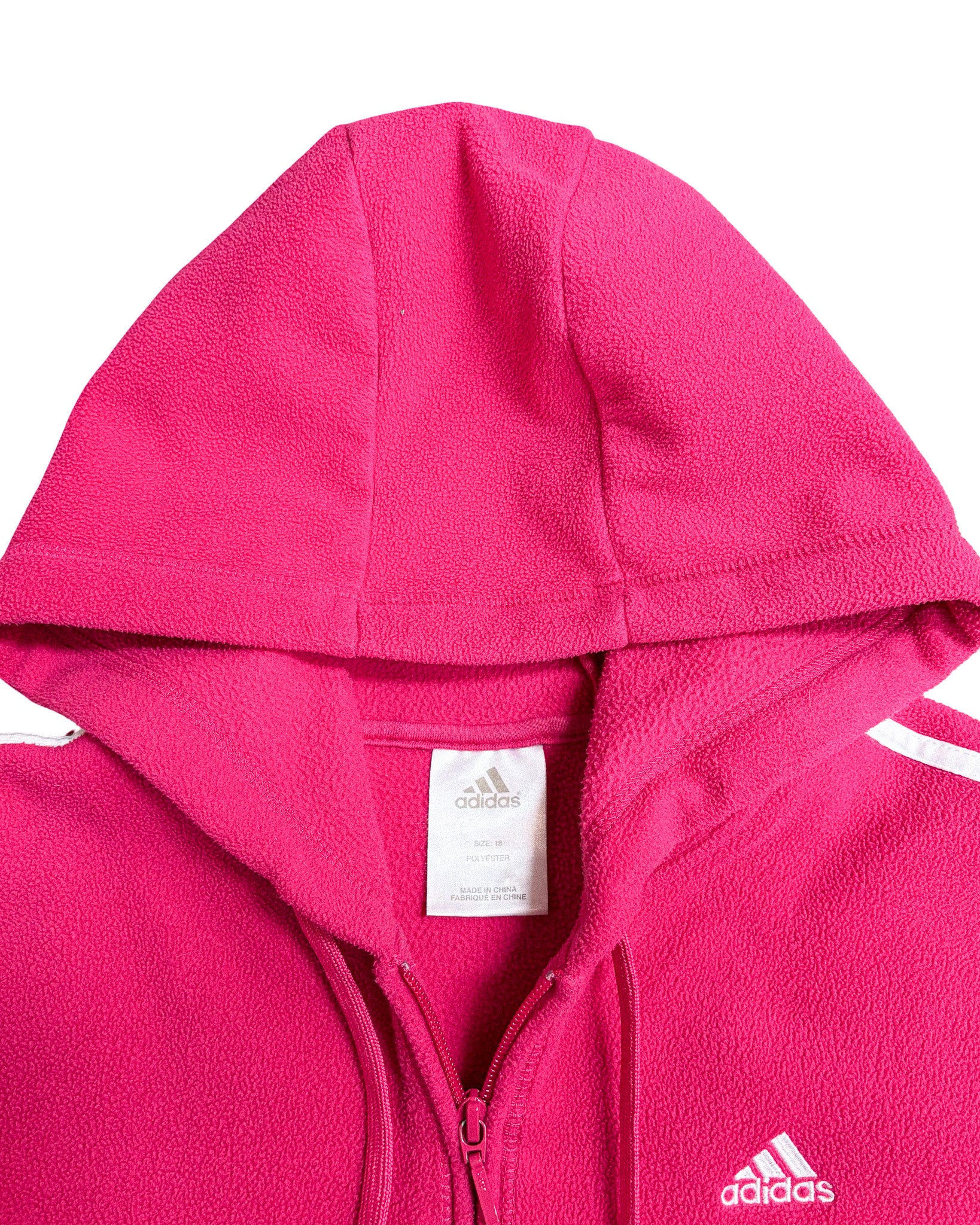 2000'S ADIDAS 3-STRIPE FLEECE ZIP UP JACKET - M/L