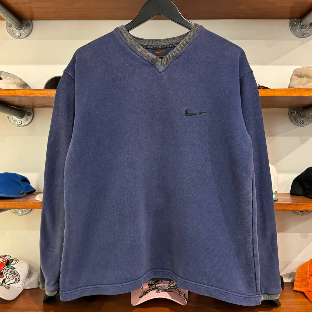 1990'S NIKE SWOOSH TRIM SWEATSHIRT - S/M