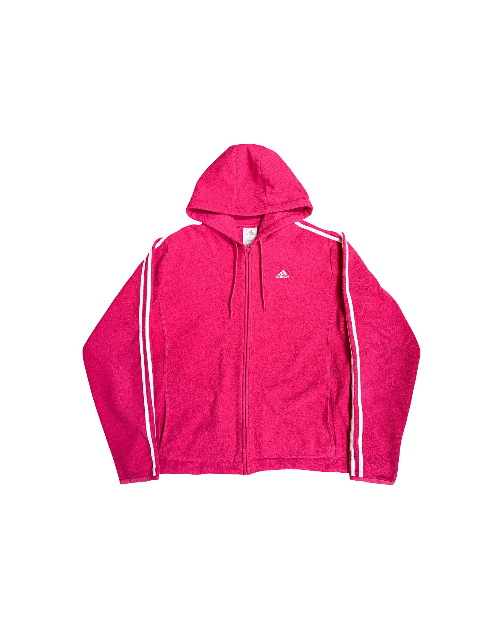 2000'S ADIDAS 3-STRIPE FLEECE ZIP UP JACKET - M/L