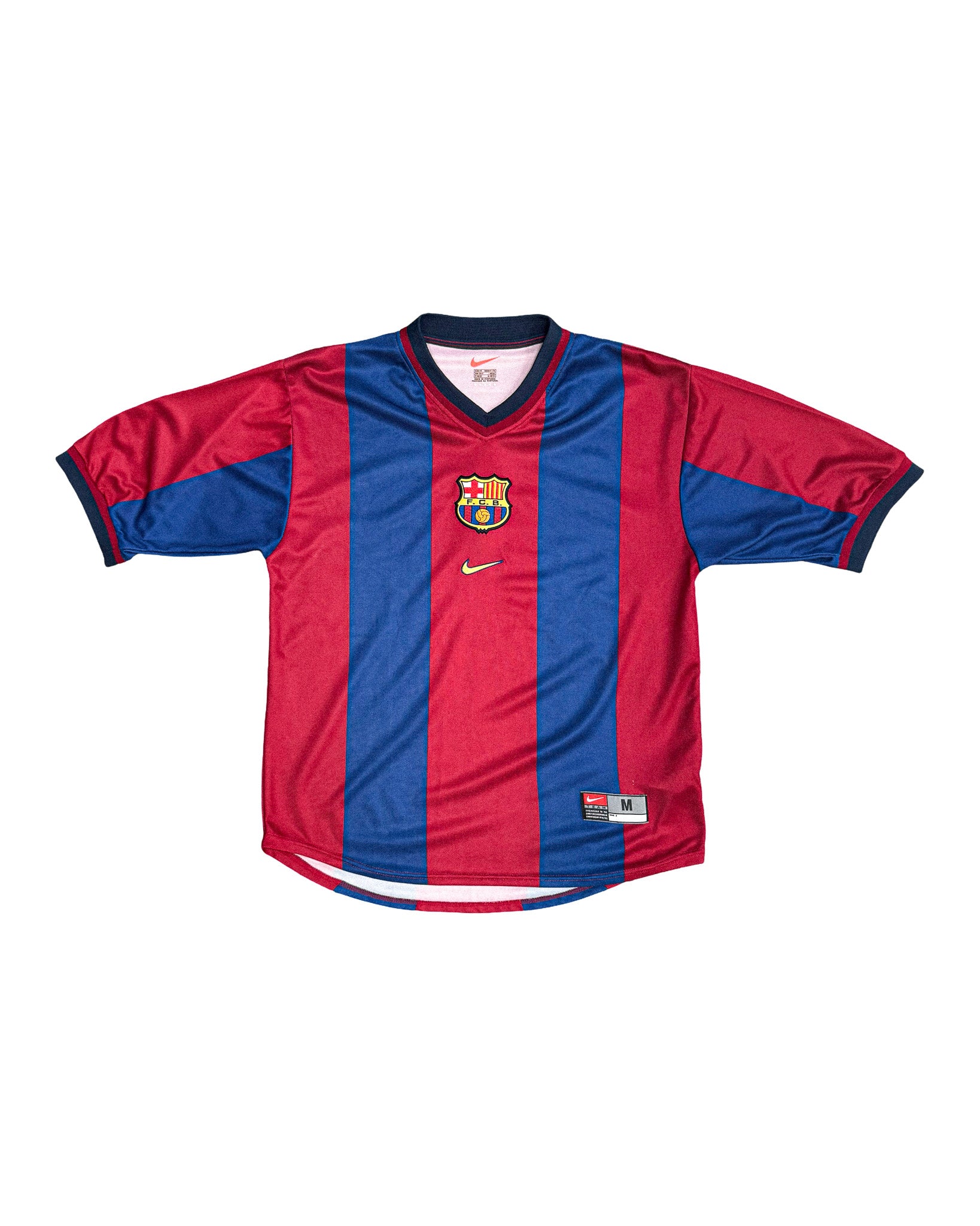 1999 NIKE BARCELONA FC EMBROIDERED JERSEY - M/L