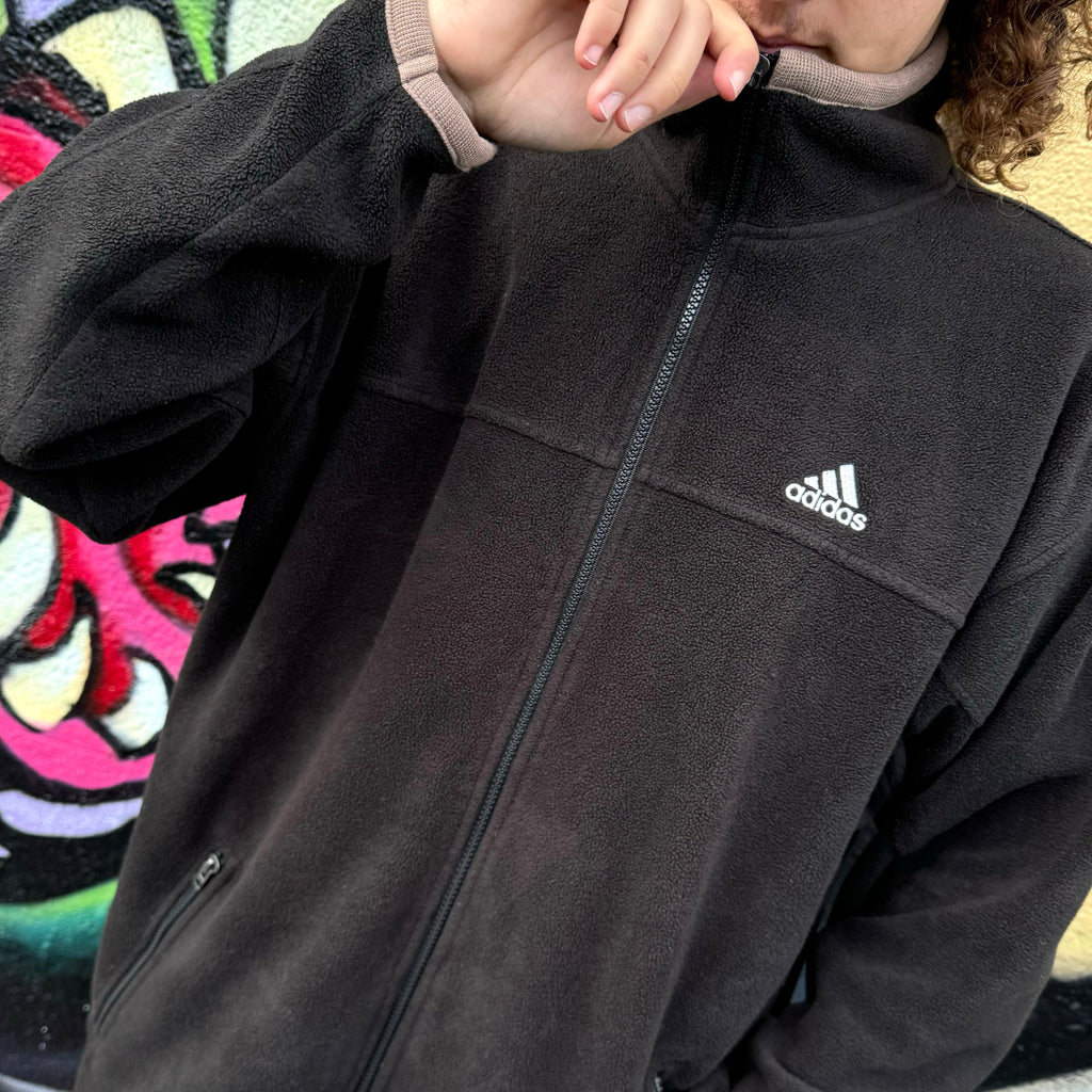 1999 ADIDAS LOGO FLEECE JACKET - L