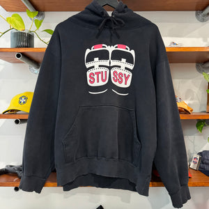 1992 STUSSY 'MADE IN USA' GRAPHIC HOODIE - L/XL