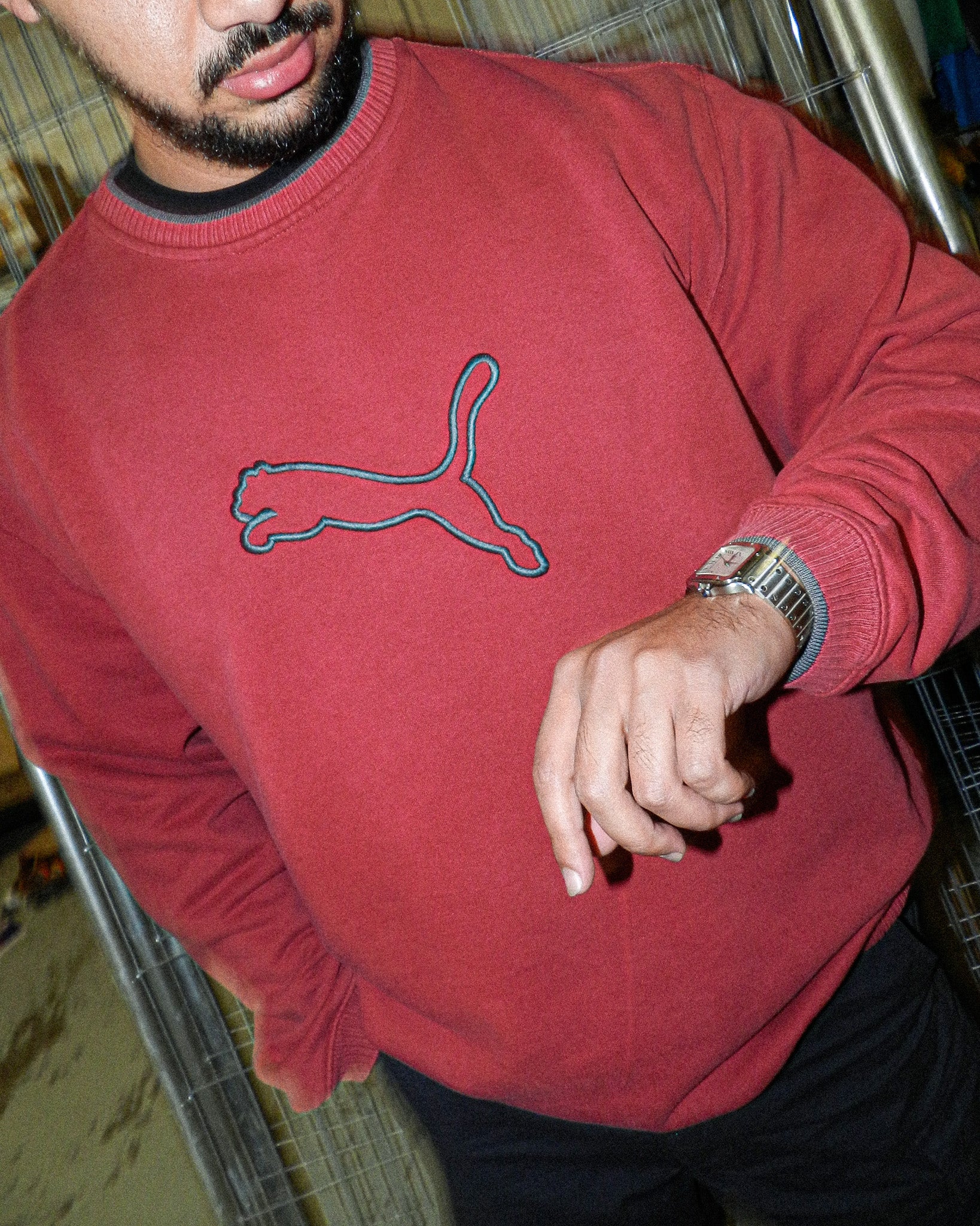 2000'S PUMA LOGO EMBROIDERED SWEATSHIRT - L