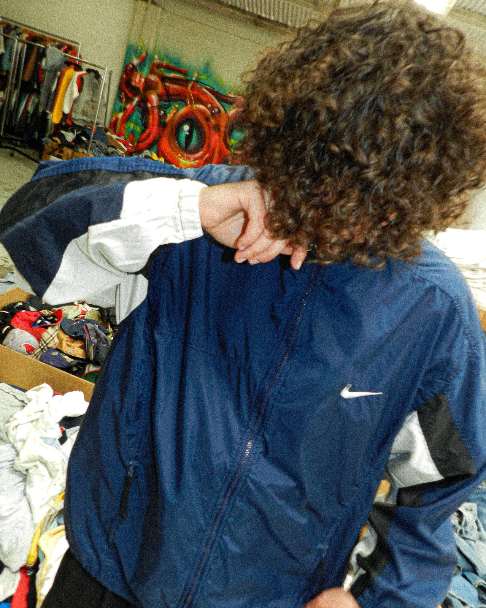 1990'S NIKE SWOOSH PANELS JACKET - XL