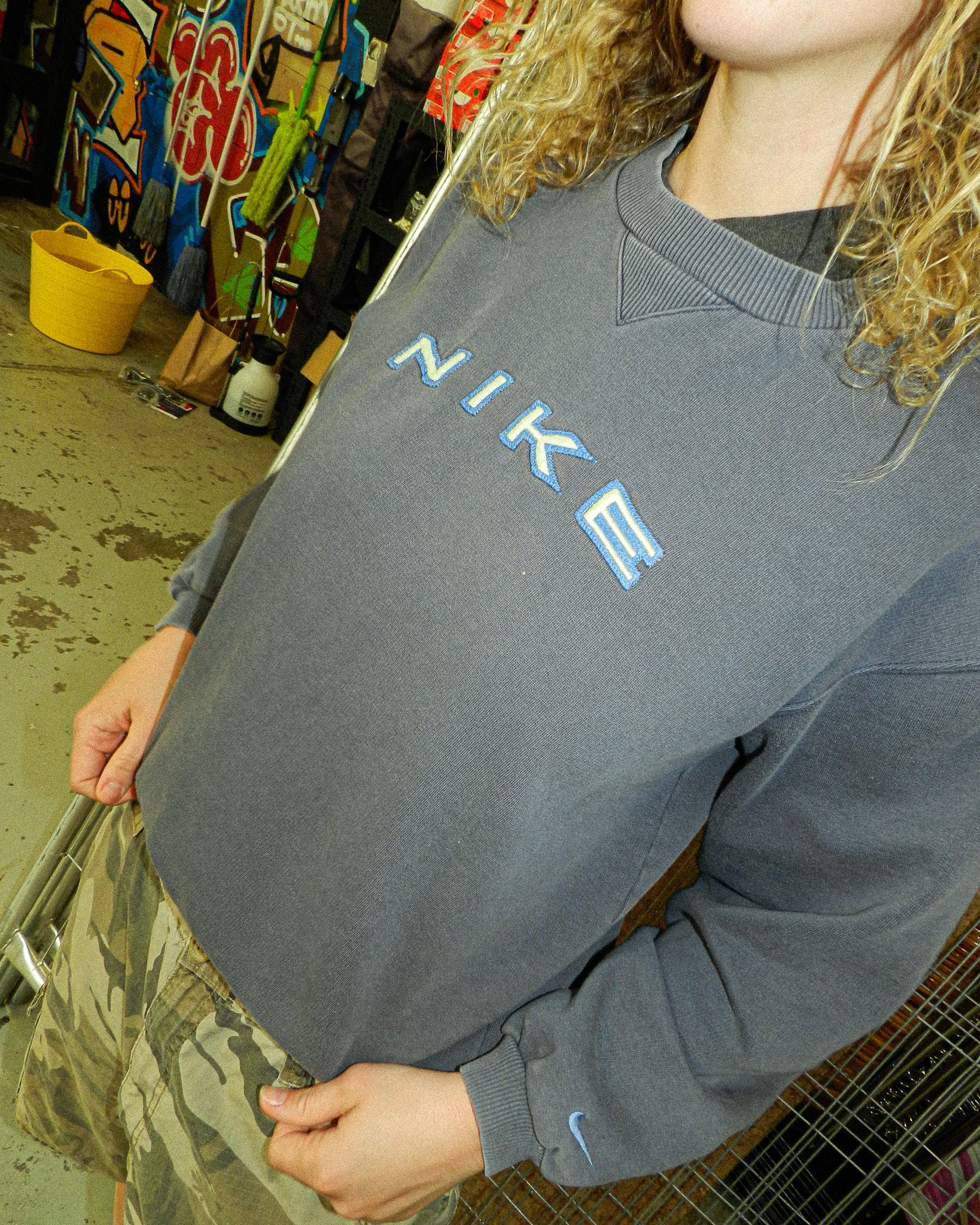 1990'S NIKE SPELLOUT SWEATSHIRT - S