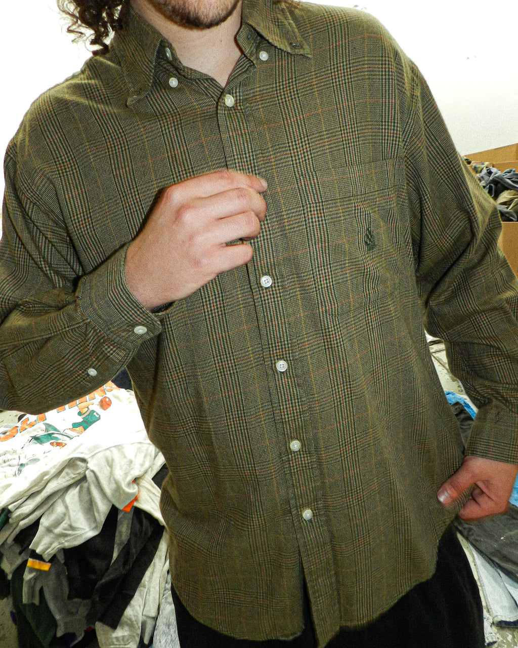 2000'S NAUTICA FLANNEL LONG SLEEVE BUTTON-UP - L