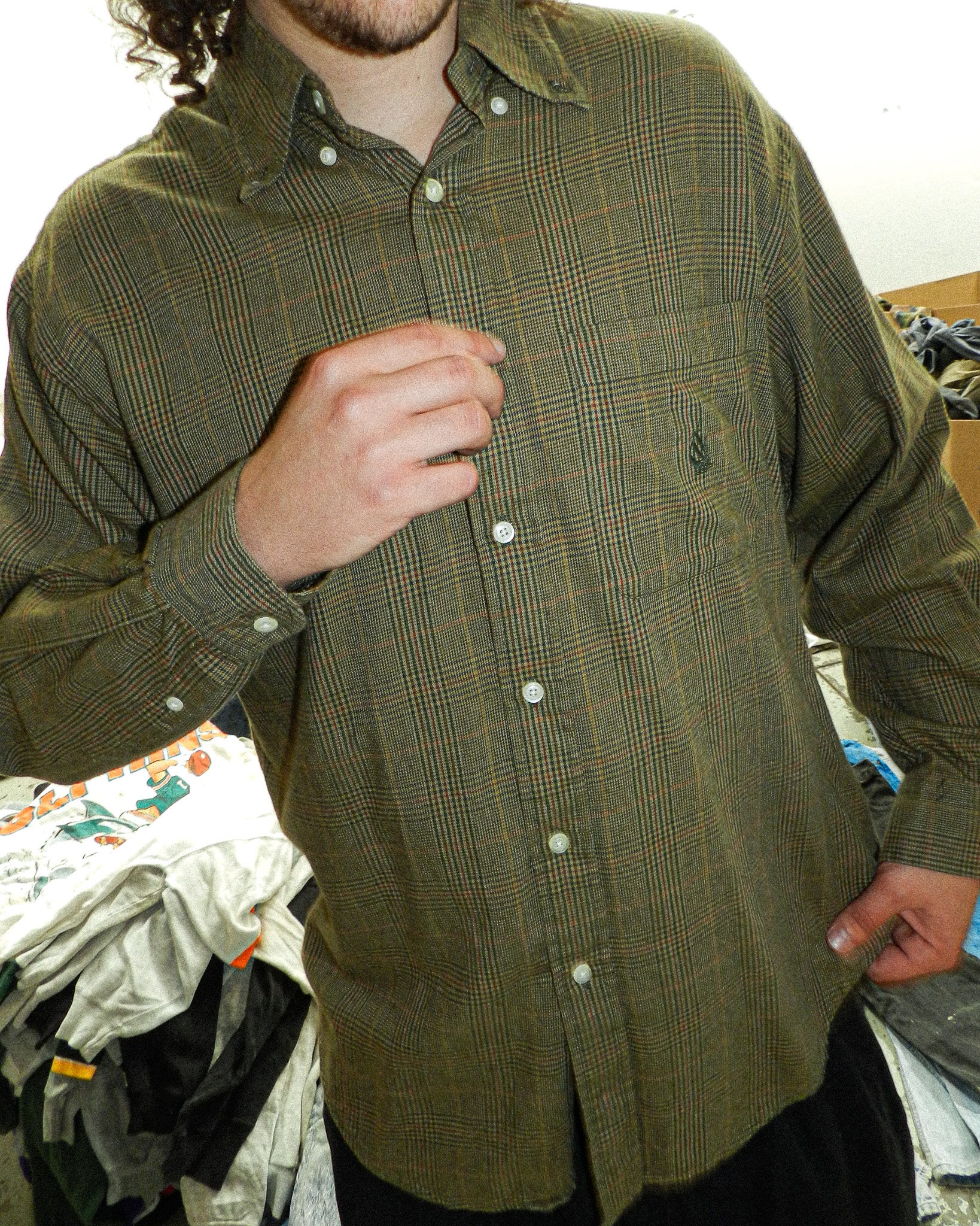 2000'S NAUTICA FLANNEL LONG SLEEVE BUTTON-UP - L