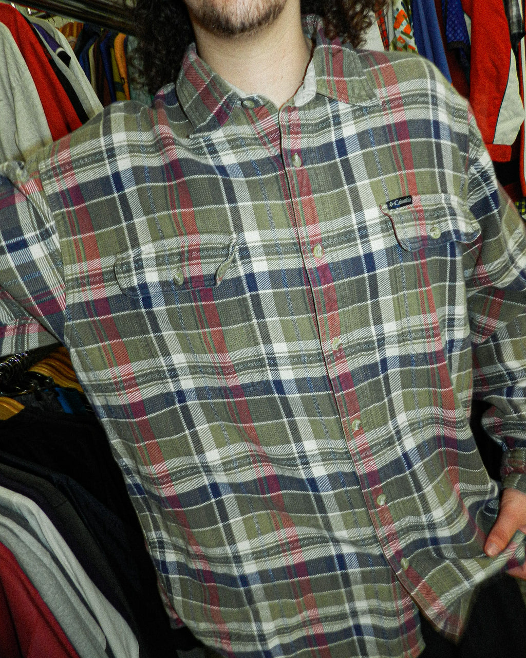 2000'S COLUMBIA HEAVY FLANNEL LONG SLEEVE BUTTON-UP - XL/XXL