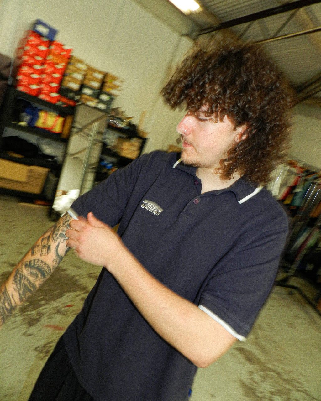 2000'S UMBRO EMBROIDERED POLO SHIRT - L