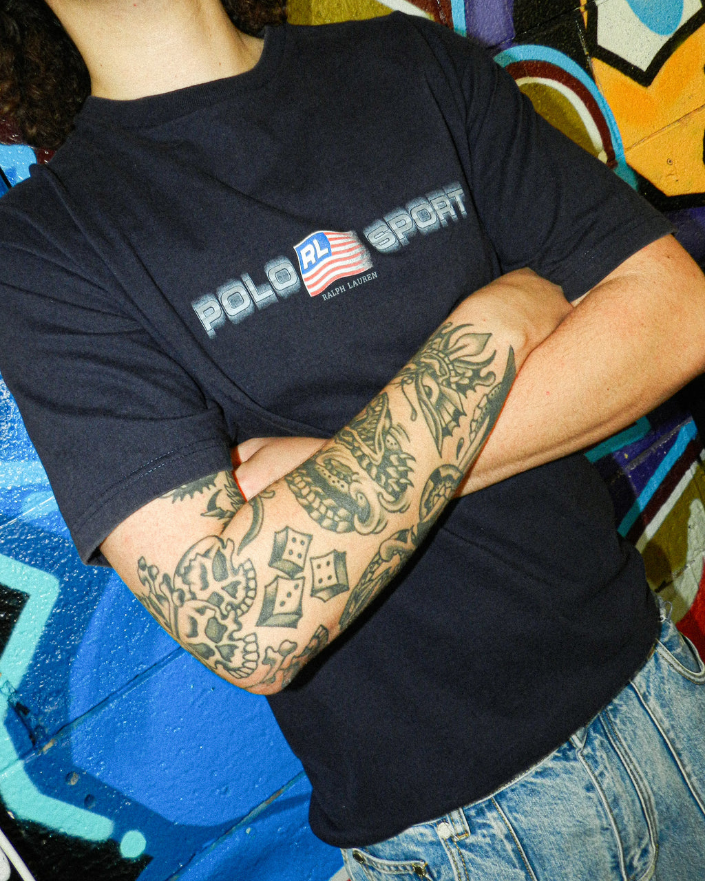 1990'S POLO SPORT RALPH LAUREN GRAPHIC TEE - M/L