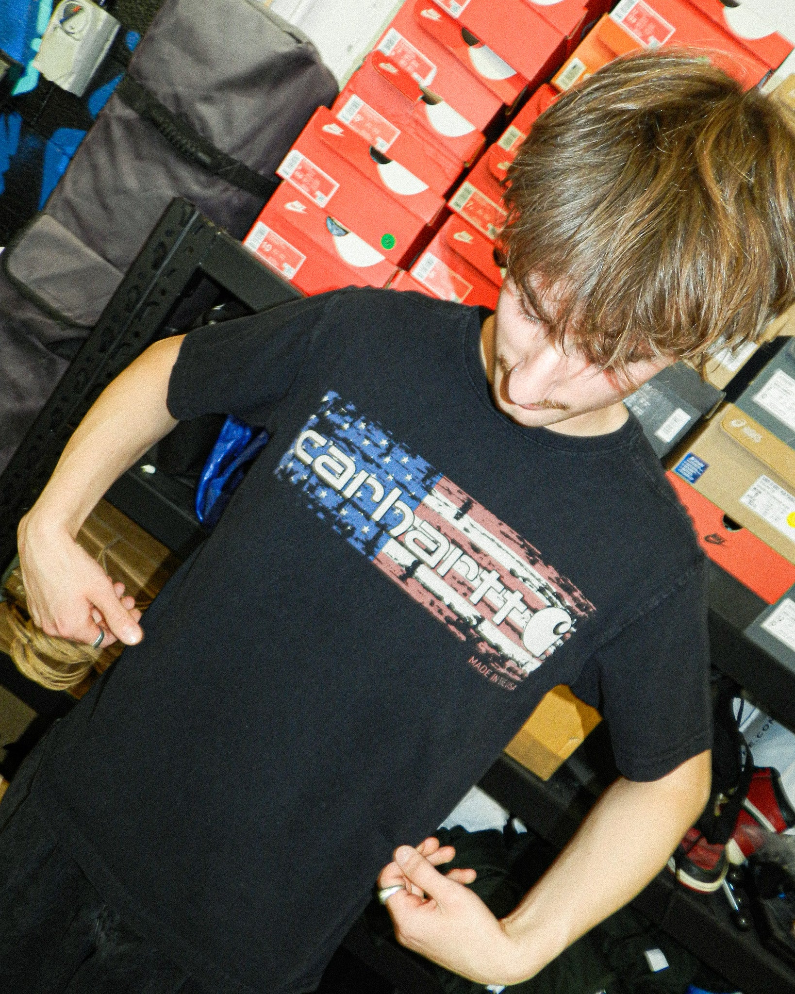 2000'S CARHARTT USA GRAPHIC TEE - M