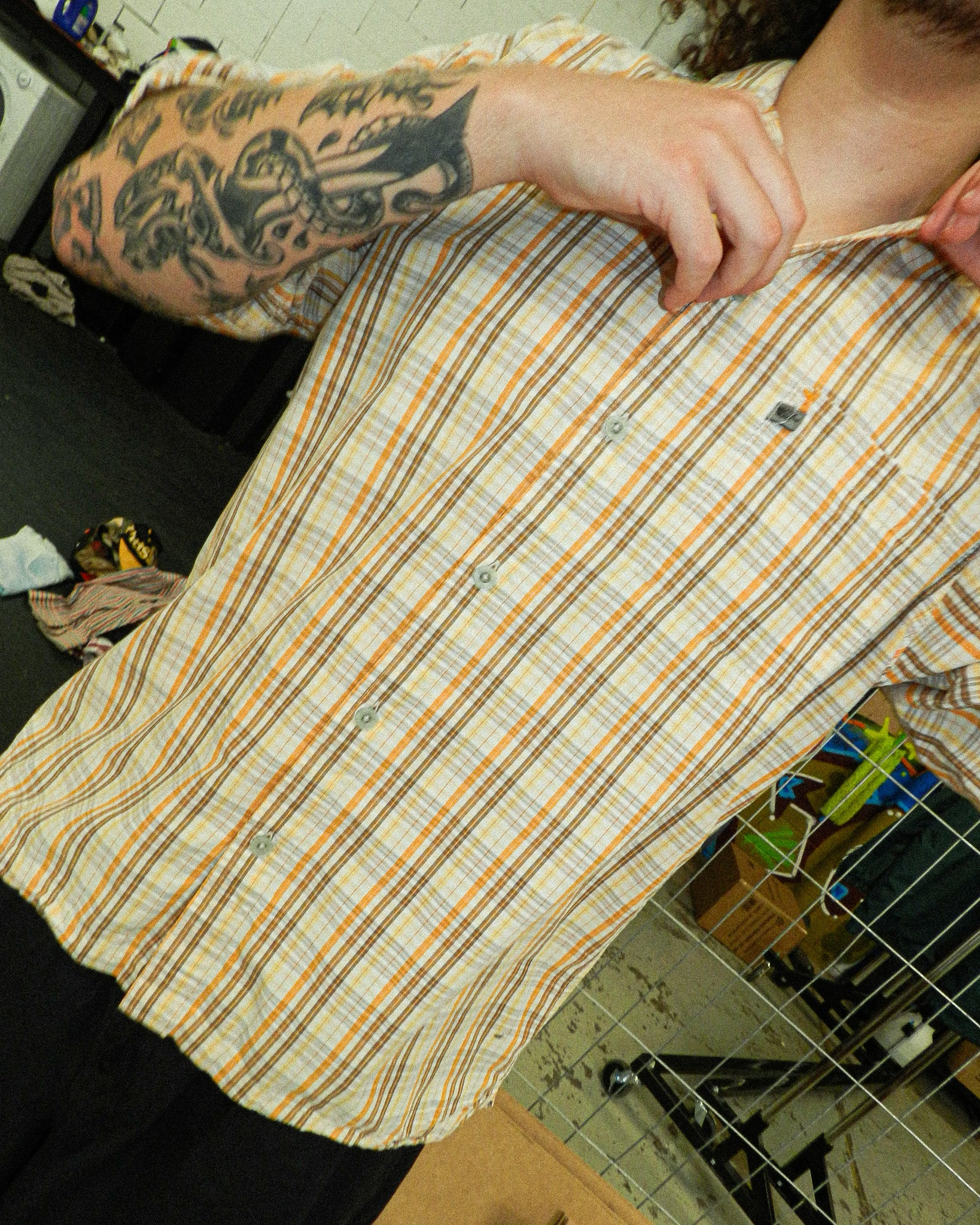 2000'S THE NORTH FACE PLAID BUTTON-UP - M