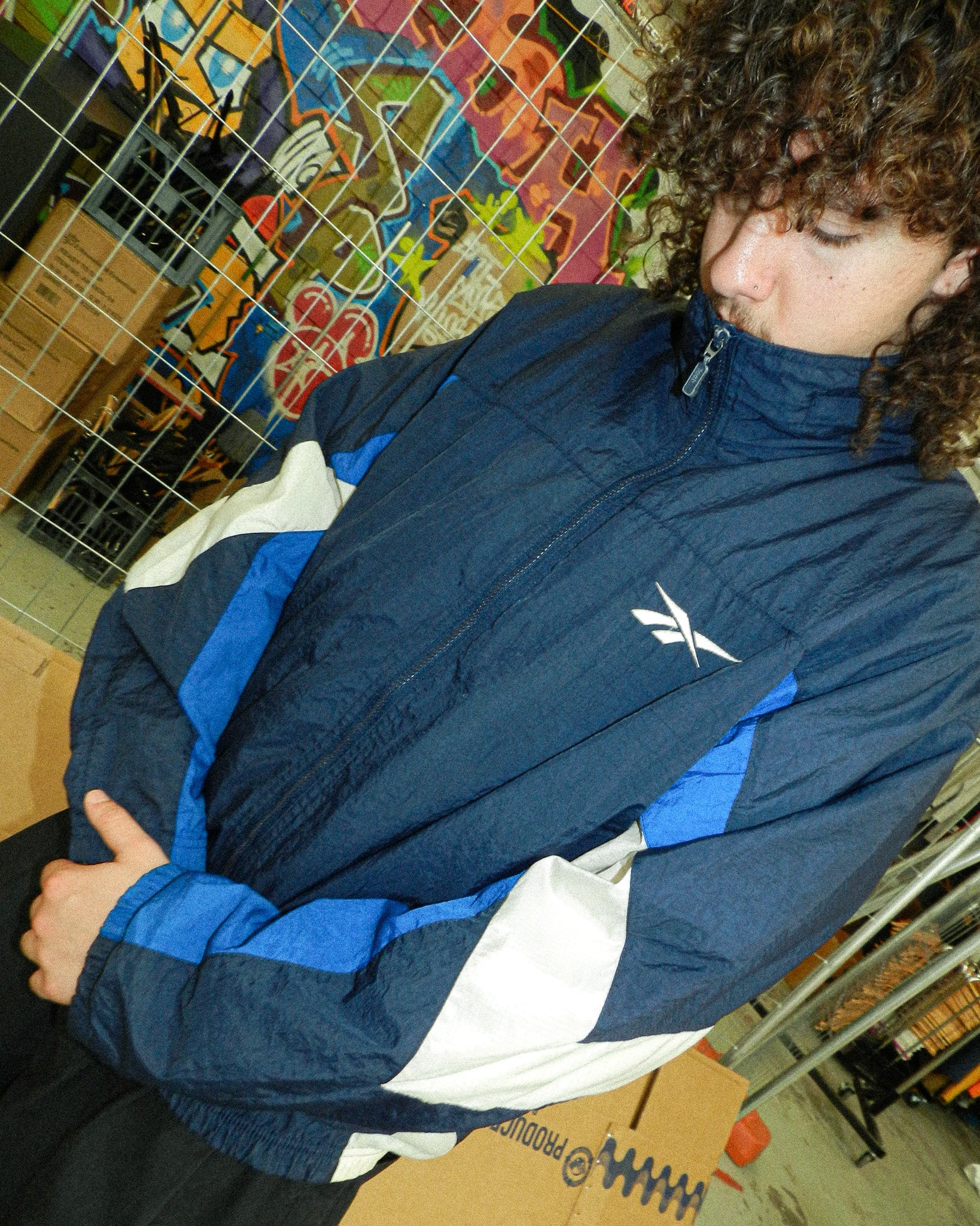 2000'S REEBOK THREE TONE SPRAY JACKET - XL