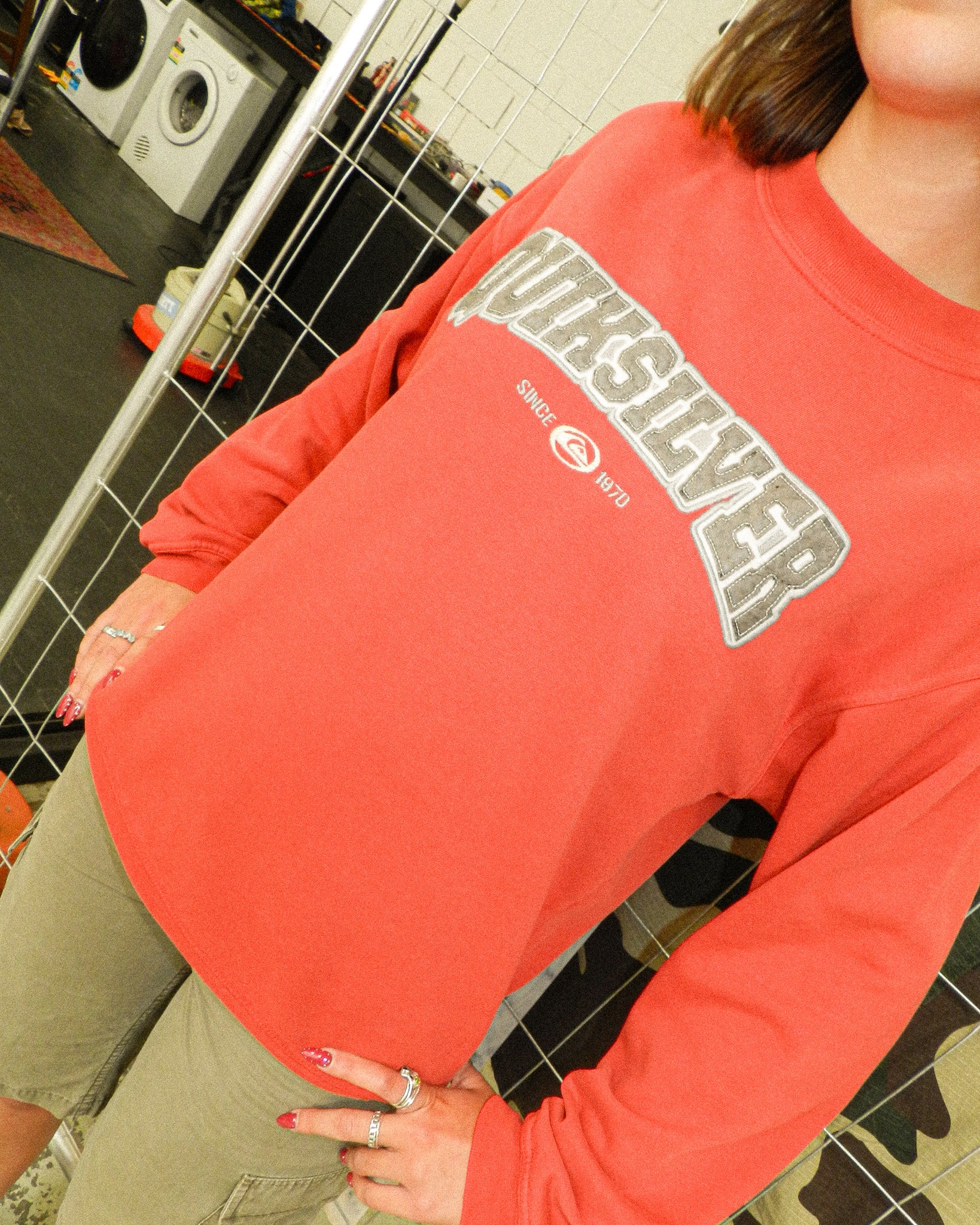 1990'S QUIKSILVER SPELLOUT SWEATSHIRT - M