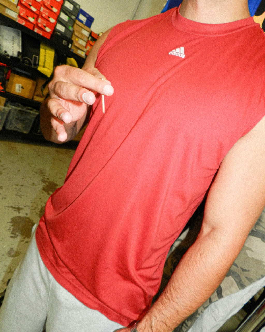 2003 ADIDAS EMBROIDERED TANK TOP - L