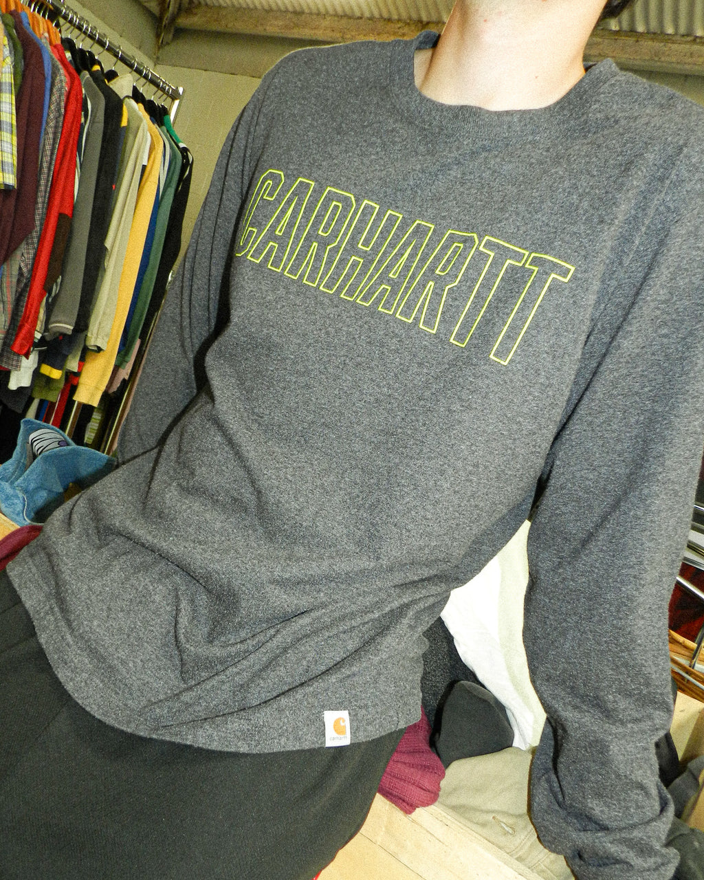2000'S CARHARTT SPELLOUT LONG SLEEVE TEE - L