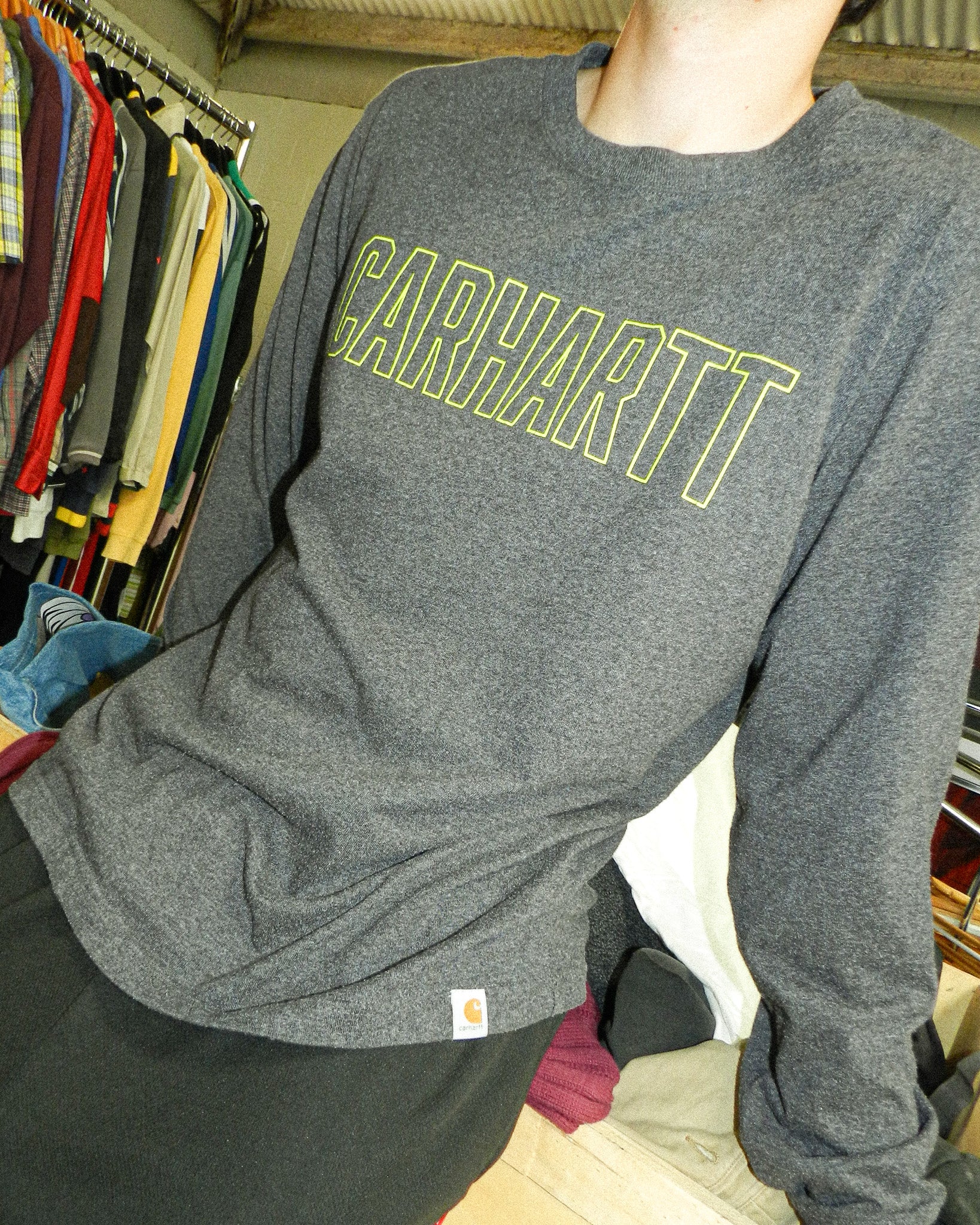 2000'S CARHARTT SPELLOUT LONG SLEEVE TEE - L