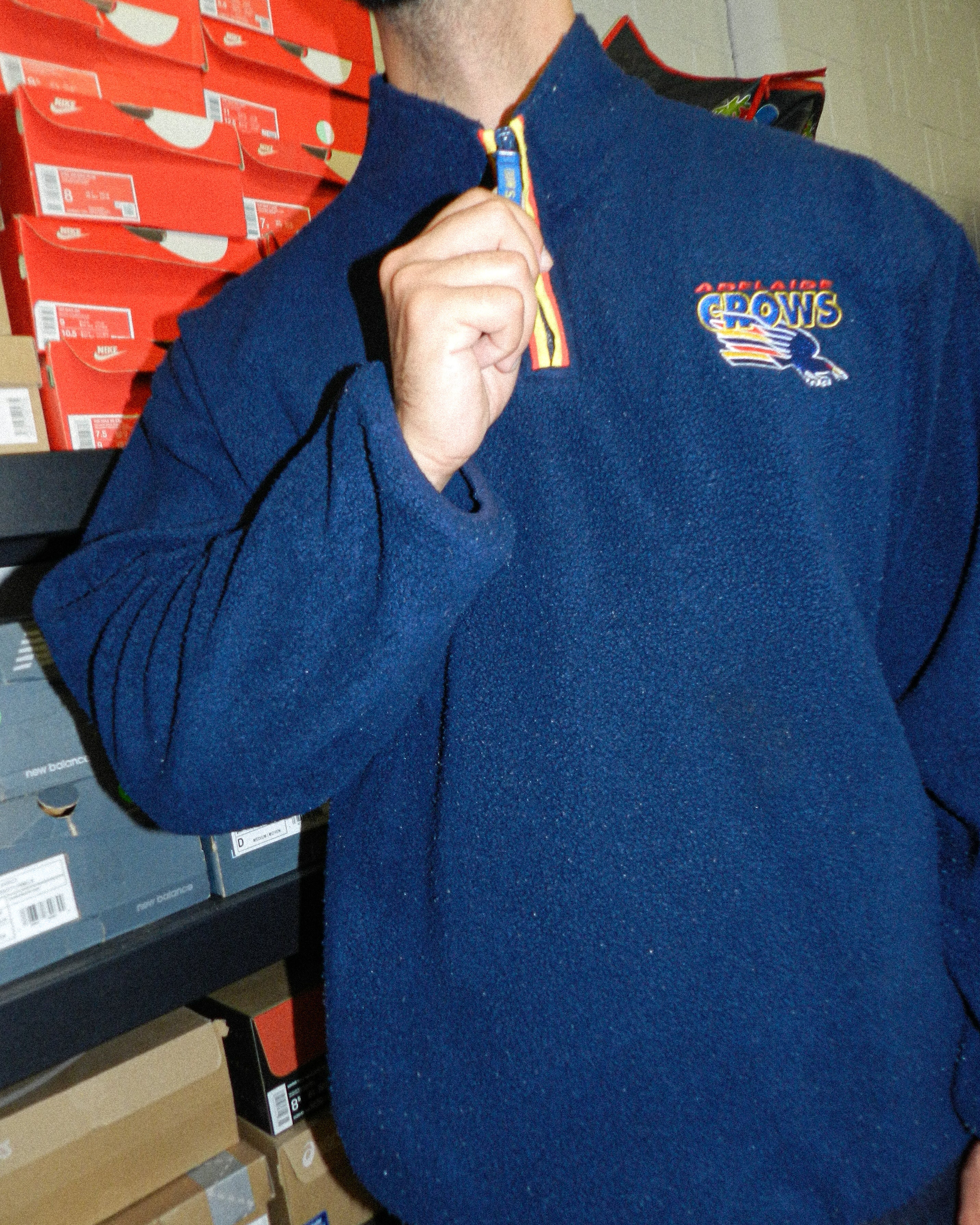 2000'S ADELAIDE CROWS 1/4 ZIP FLEECE JACKET - L
