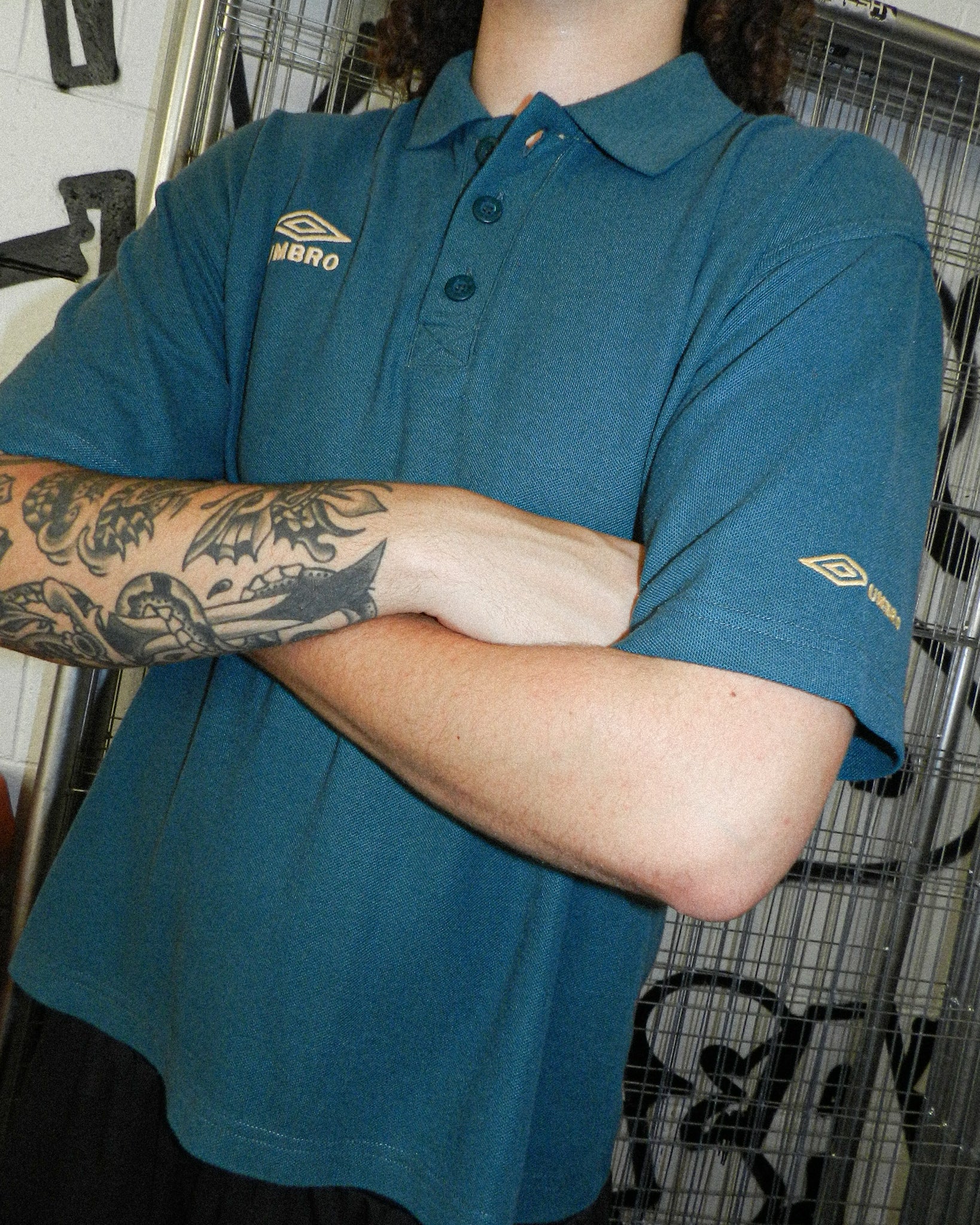 2000'S UMBRO EMBROIDERED POLO SHIRT - M/L