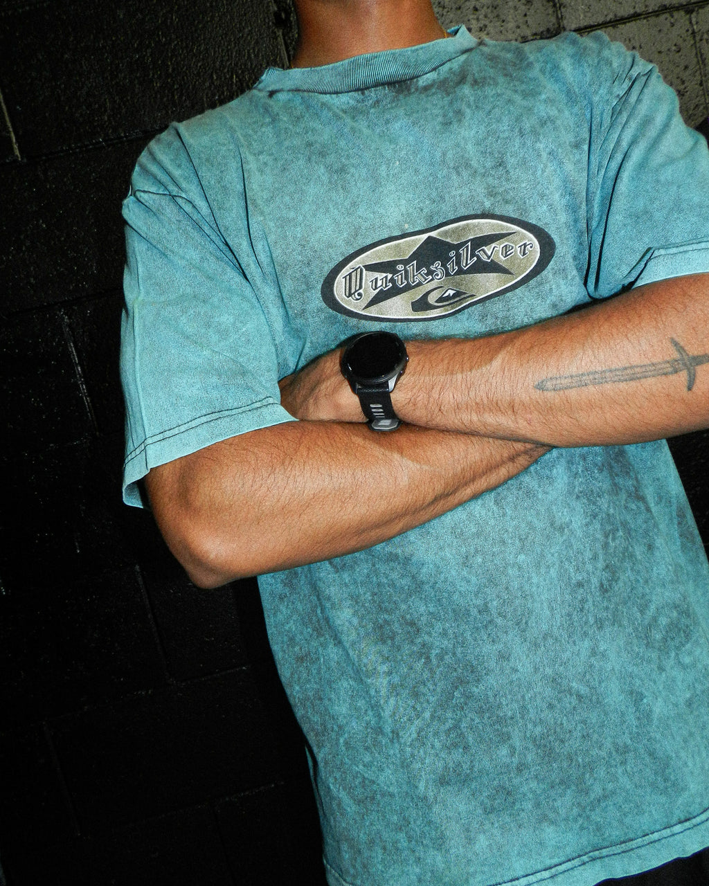 1990'S QUIKSILVER A.O.P GRAPHIC TEE - XL