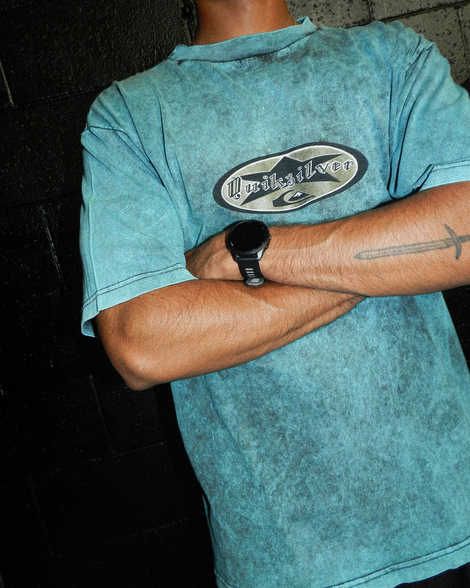 1990'S QUIKSILVER A.O.P GRAPHIC TEE - XL
