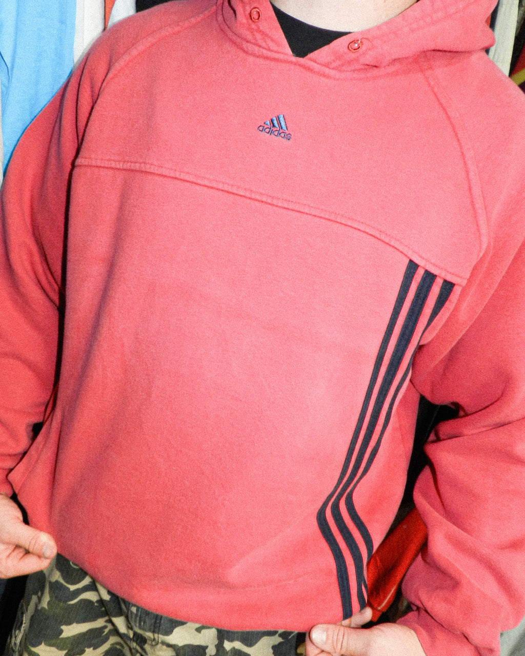 2000'S ADIDAS 3-STRIPE HOODIE - L