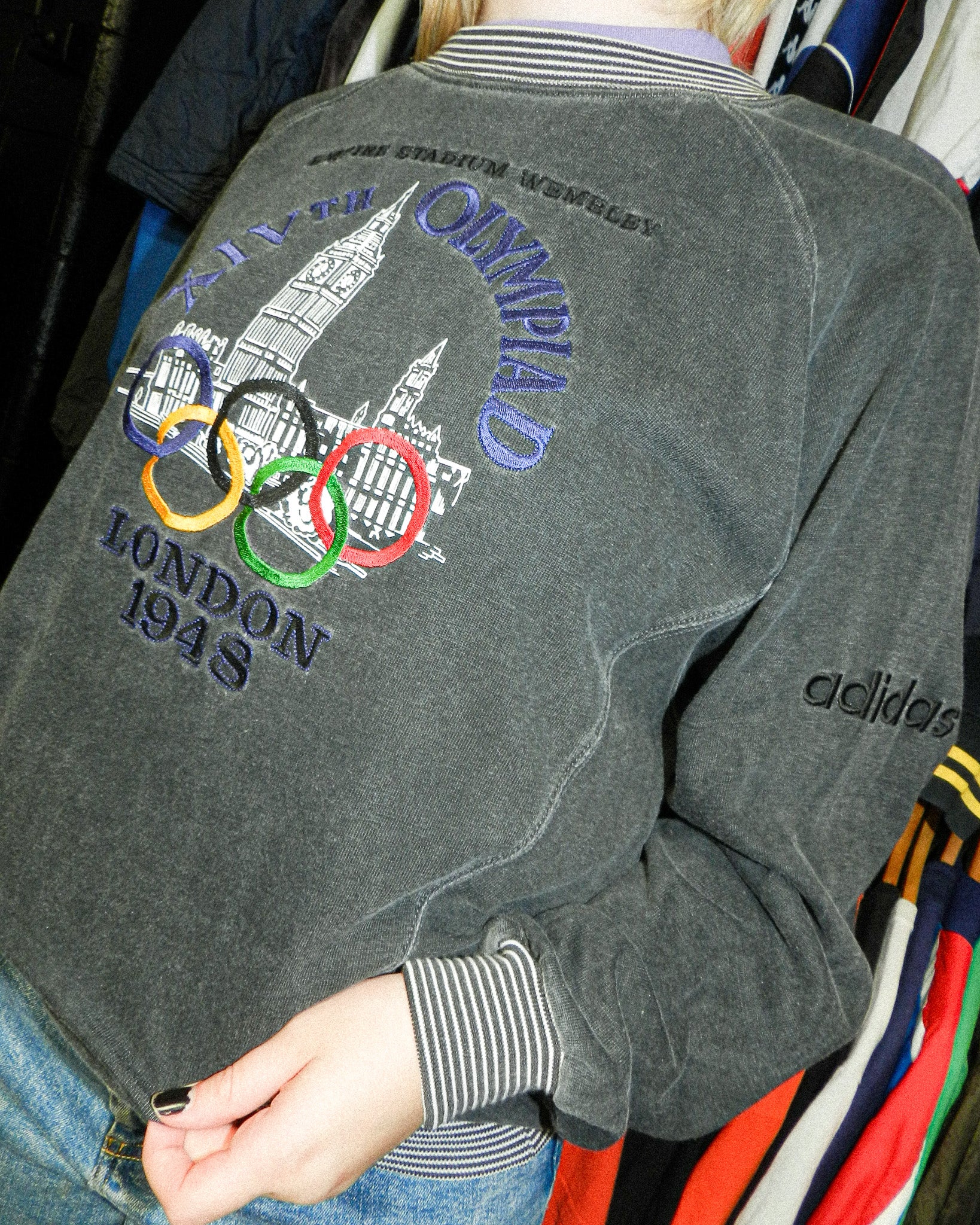 1990'S ADIDAS 'OLYMPIC CENTENNIAL COLLECTION' LONDON SWEATSHIRT - M/L