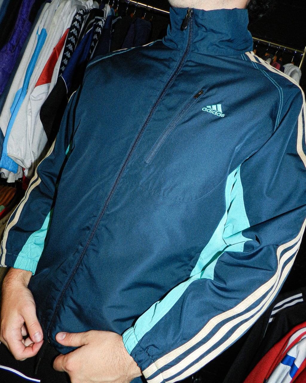 2000'S ADIDAS 3-STRIPE PANELS JACKET - M