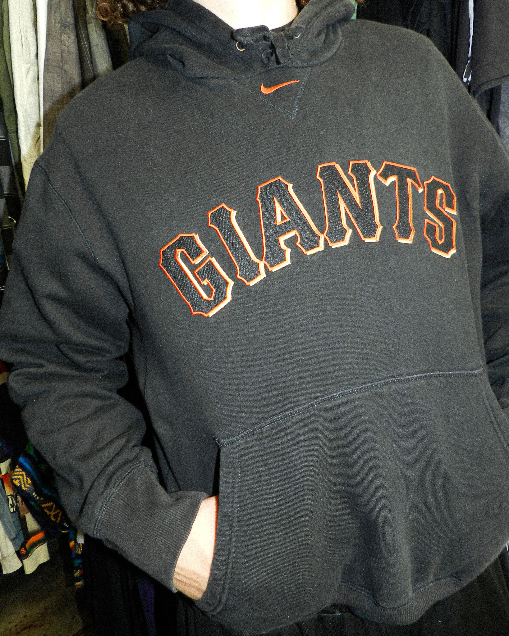 2000'S NIKE SAN FRANCISCO GIANTS EMBROIDERED HOODIE - L