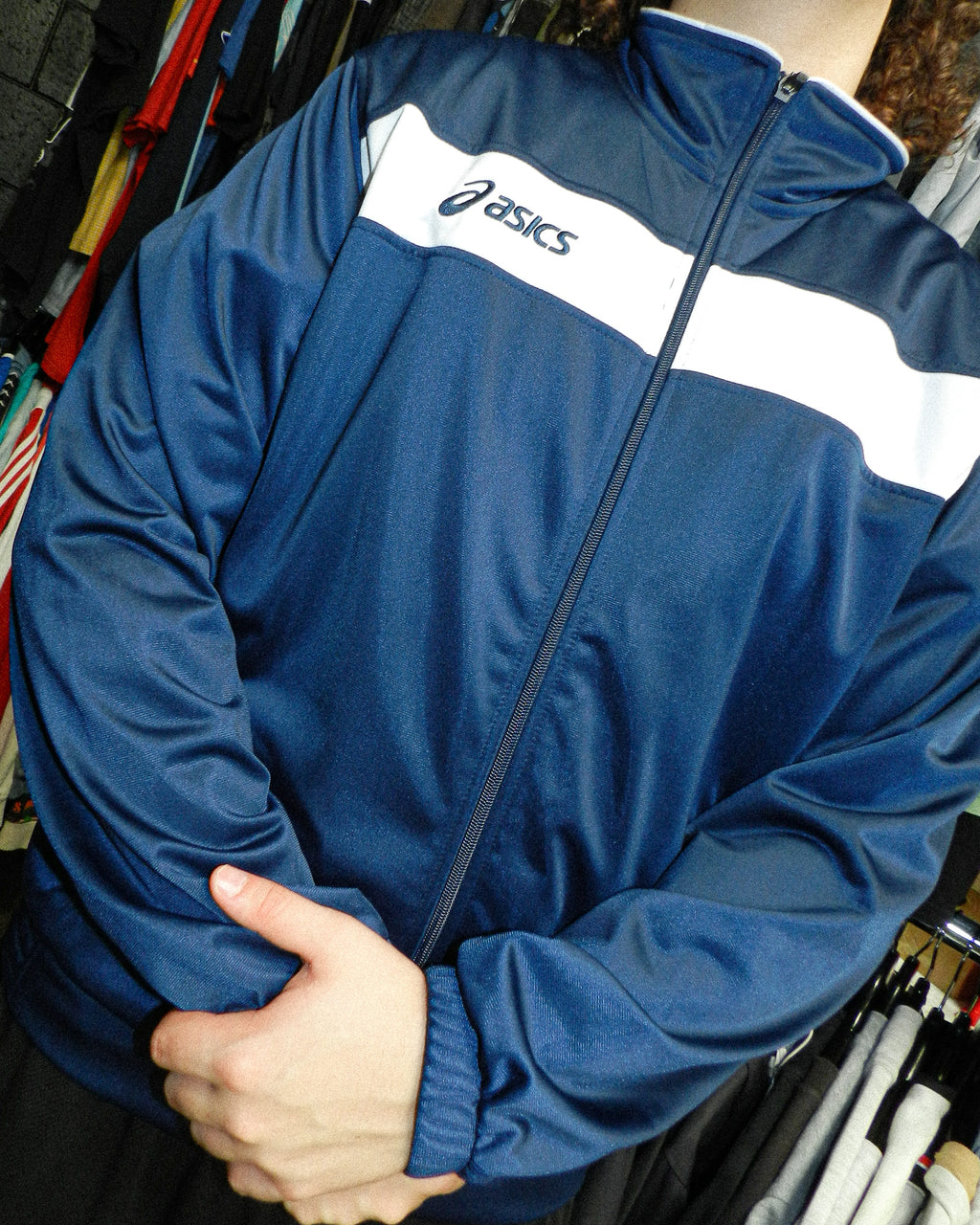 2000'S ASICS LOGO EMBROIDERED TRACK JACKET - L
