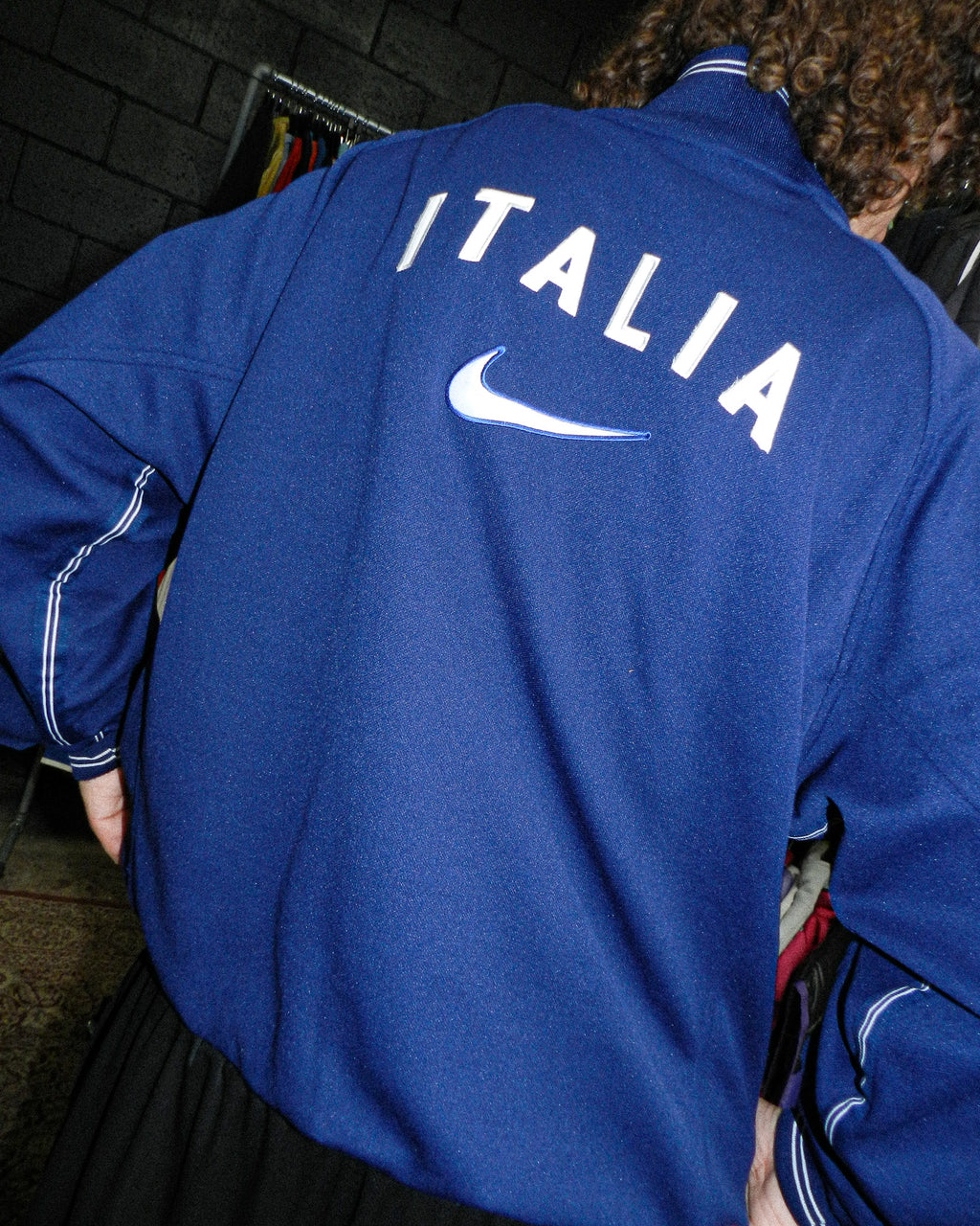 1990'S NIKE ITALIA EMBROIDERED TRACK JACKET - XXL