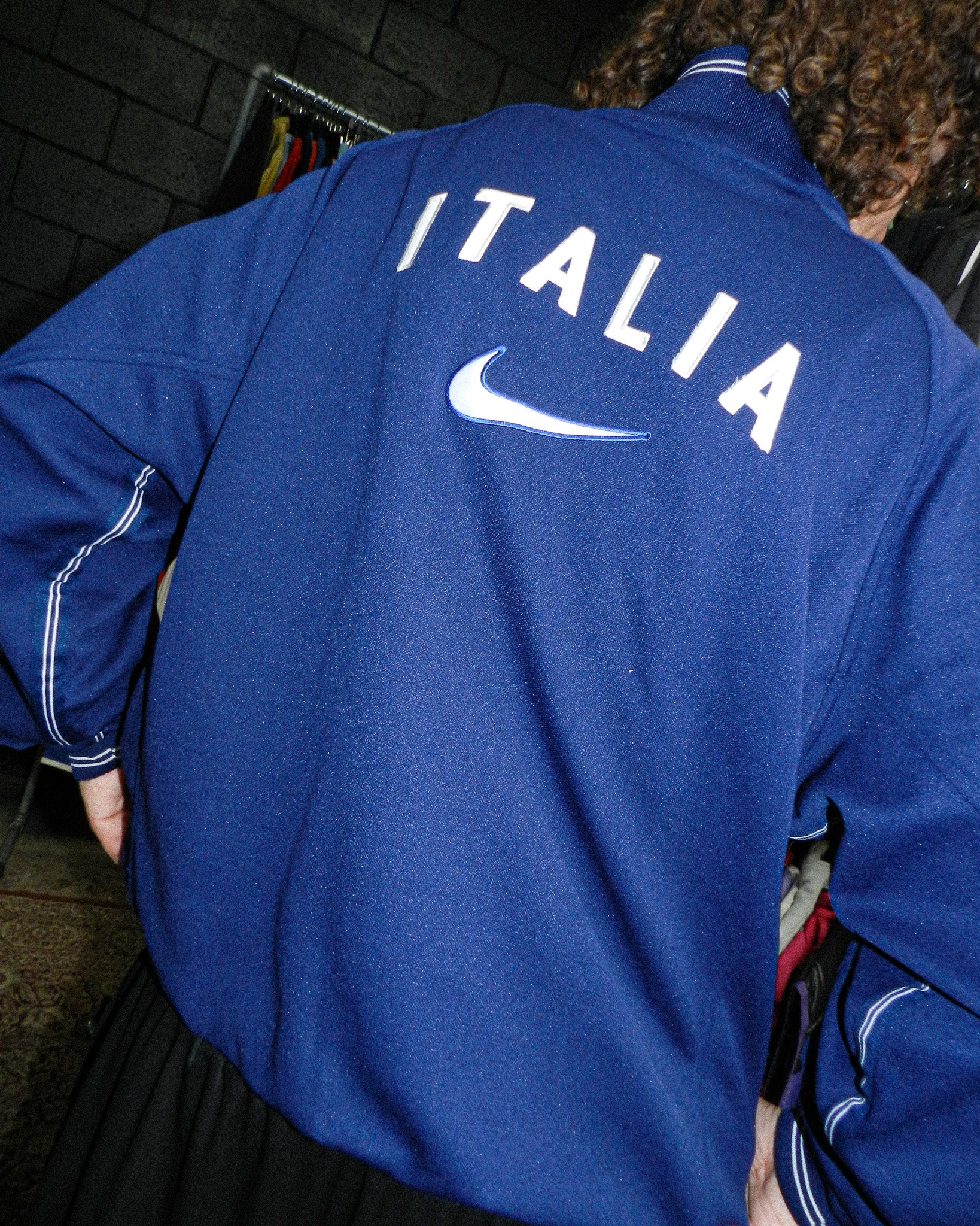 1990'S NIKE ITALIA EMBROIDERED TRACK JACKET - XXL