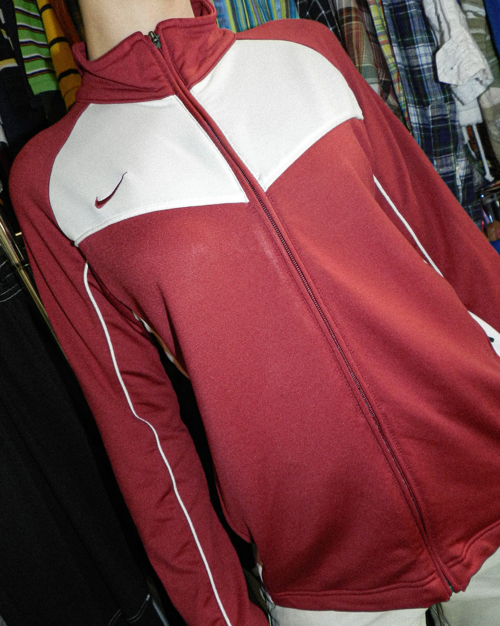 2000'S NIKE SWOOSH TWO-TONE TRACK JACKET - M