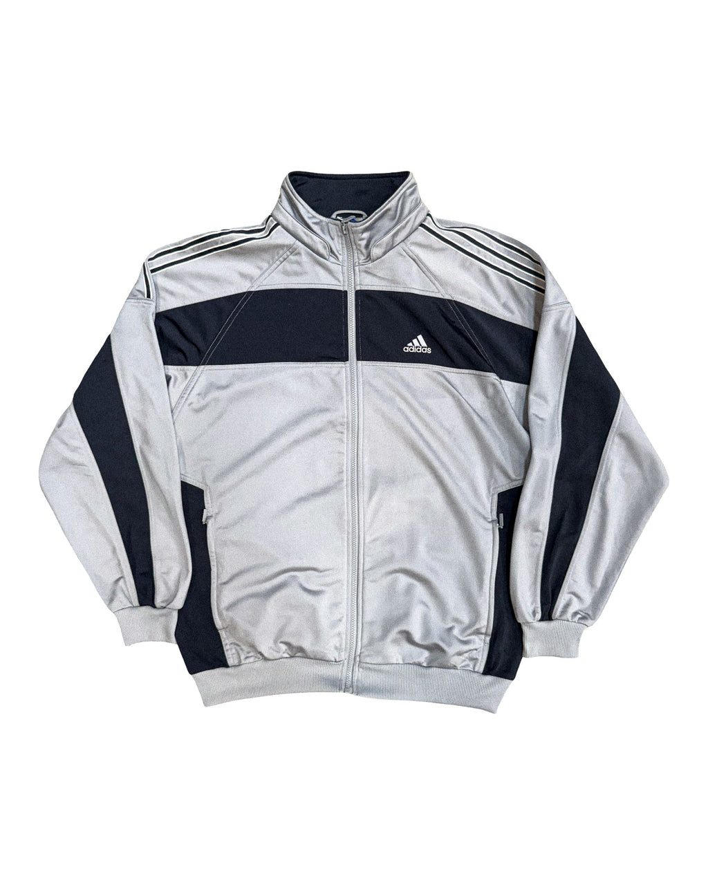 2002 ADIDAS TWO-TONE EMBROIDERED TRACK JACKET - L